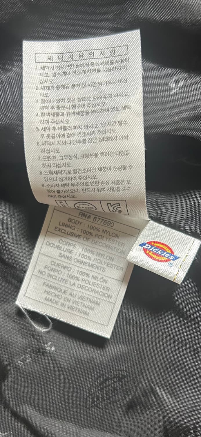 디키즈 후드 바람막이 자켓 블랙 (S) 상품이미지7