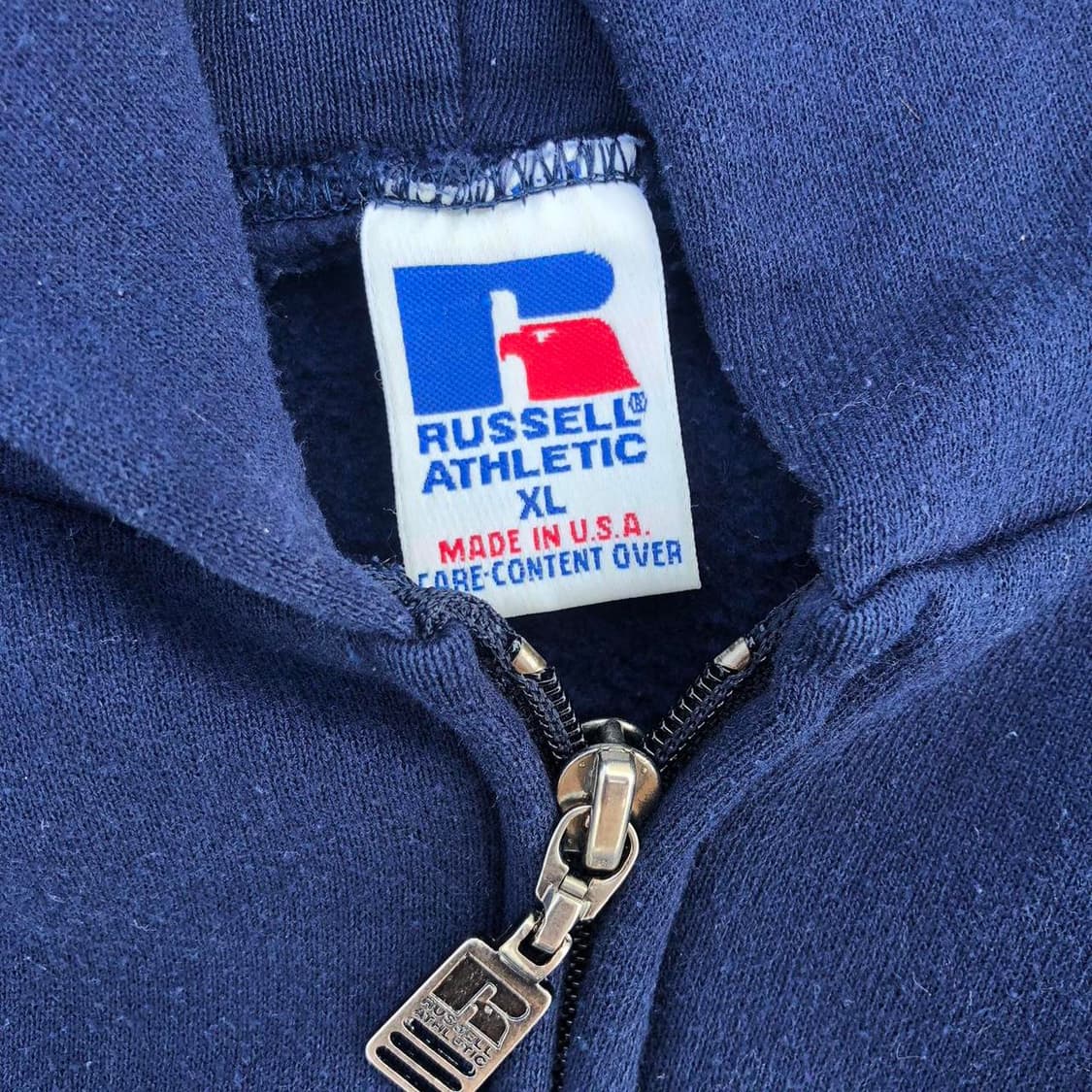 90s USA 러셀 애슬레틱 후드집업 네이비 상품이미지3
