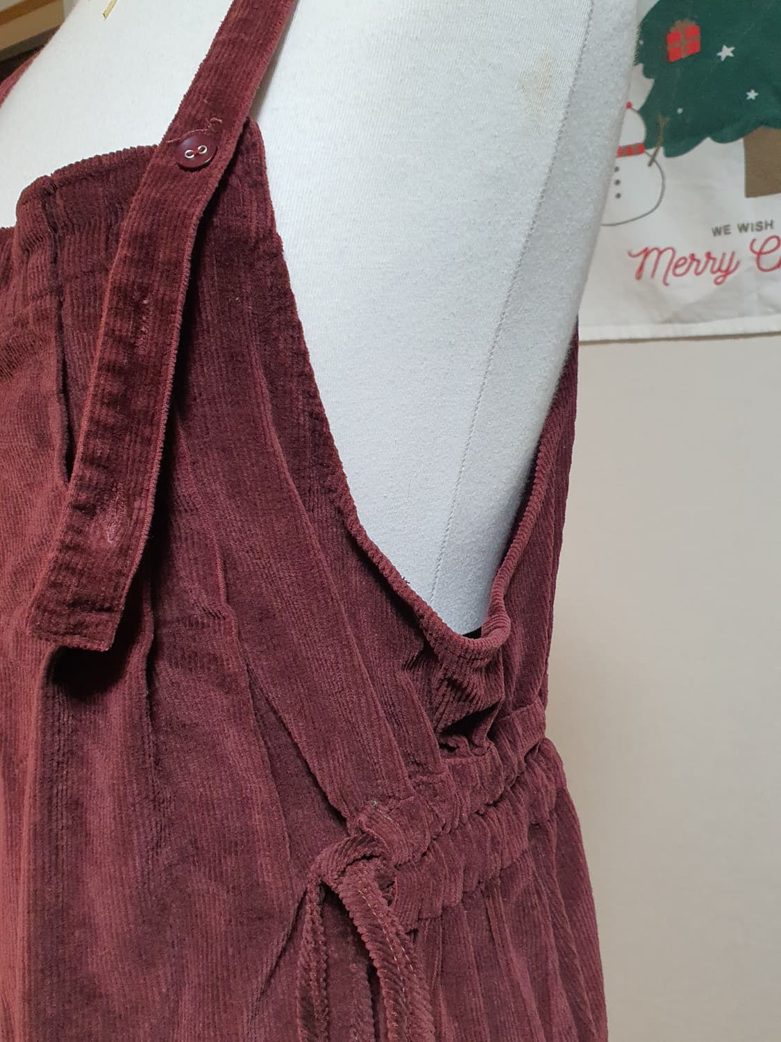 [모리걸] 코듀로이 멜빵 원피스 버건디 상품이미지4