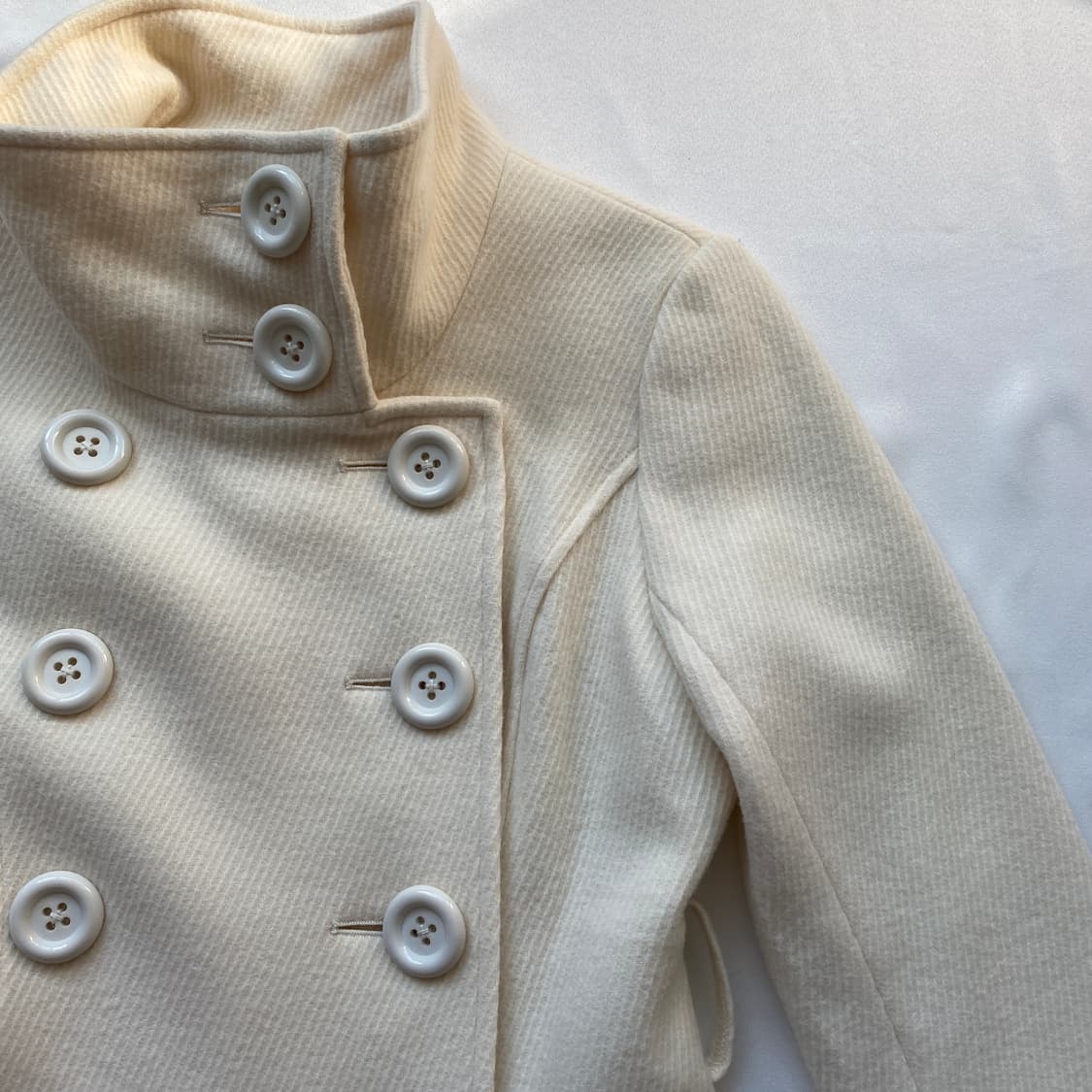 빈티지 더블 버튼 코트 / 크림 아이보리 상품이미지3