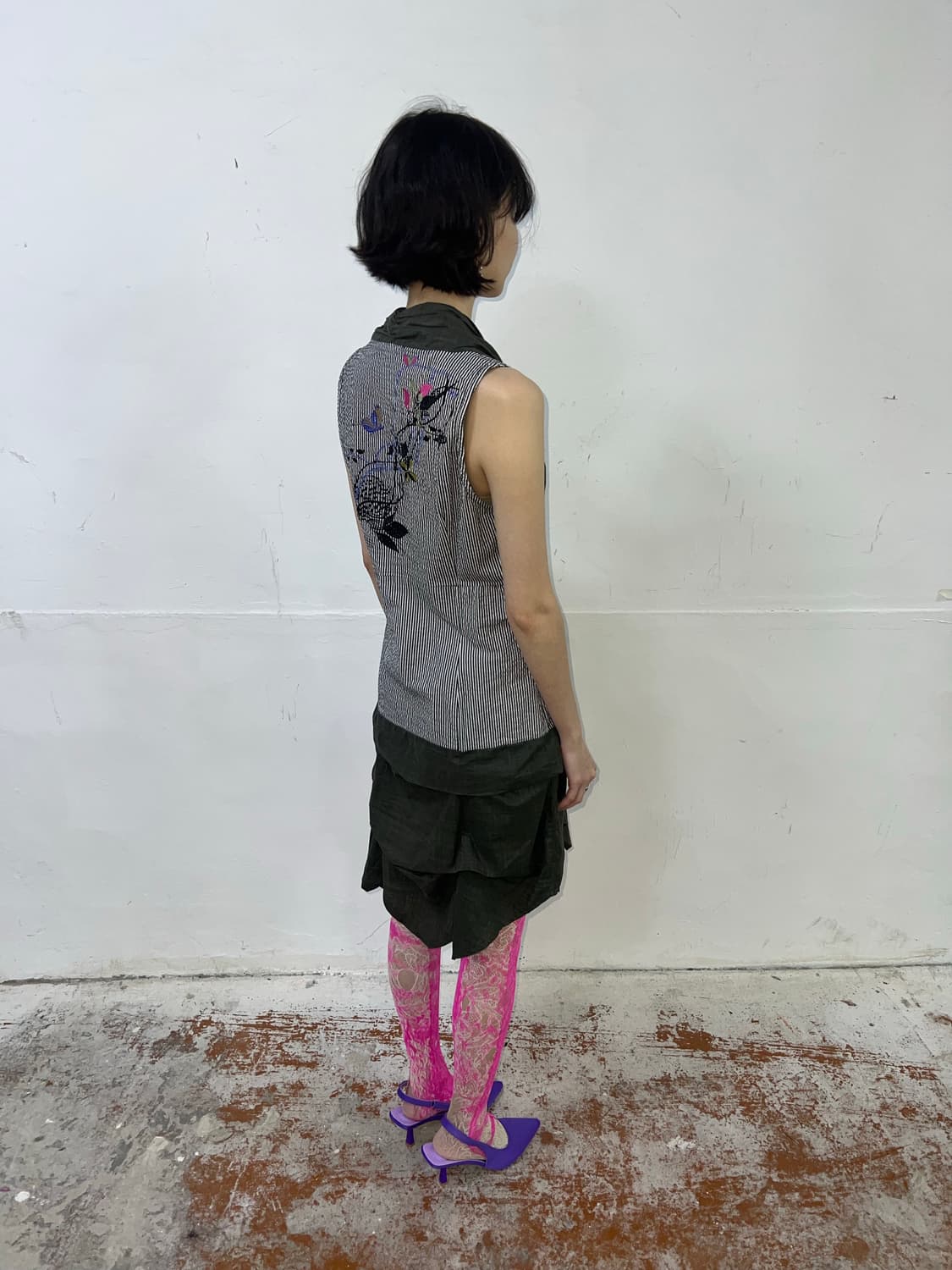 Vintage St-Martins 믹스드 패브릭 자수 드레스 (Copin 상품이미지8