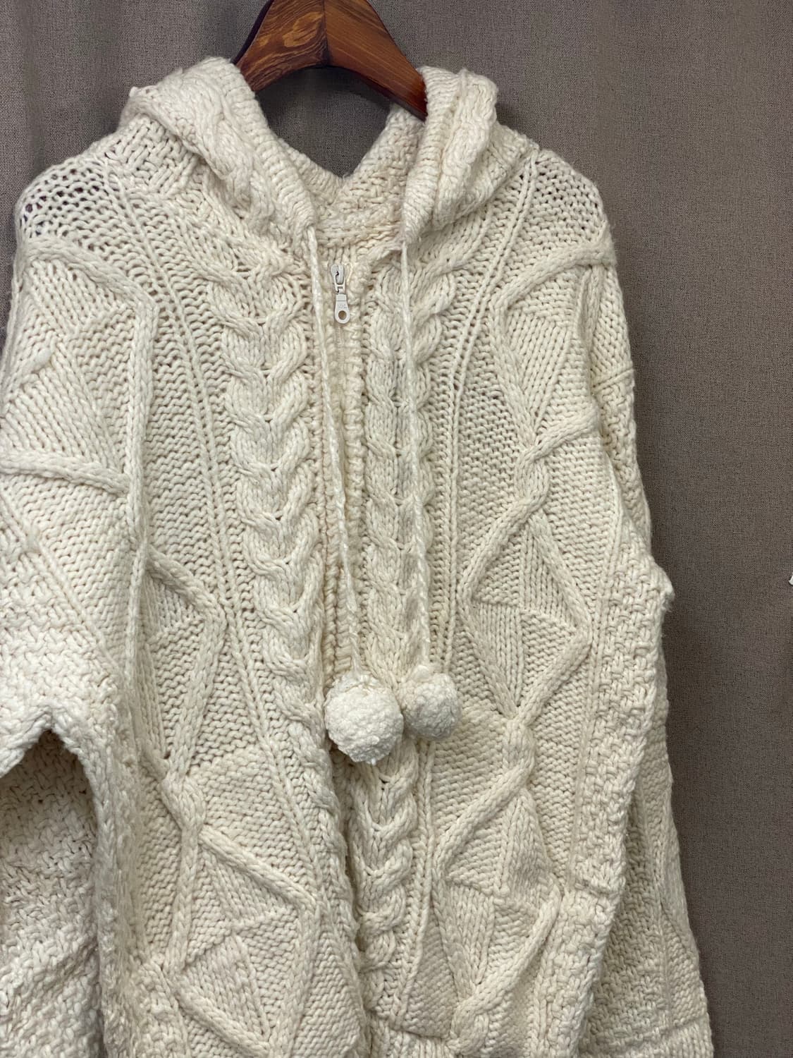 빈티지 헤비 니트 후드 집업  상품이미지2