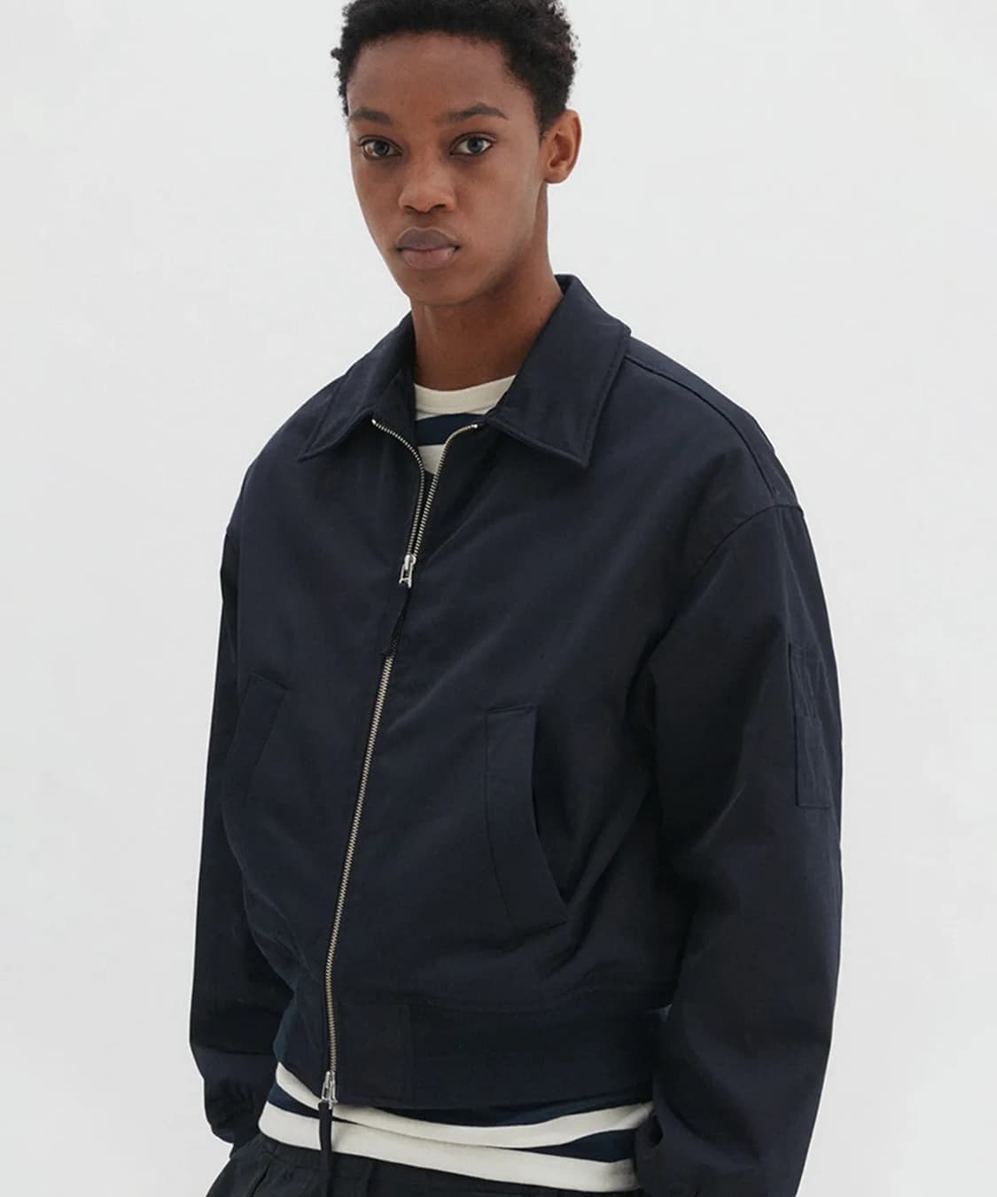 [XL] DNSR 크롭 플라이트 MA-1 자켓 점퍼 네이비 상품이미지1