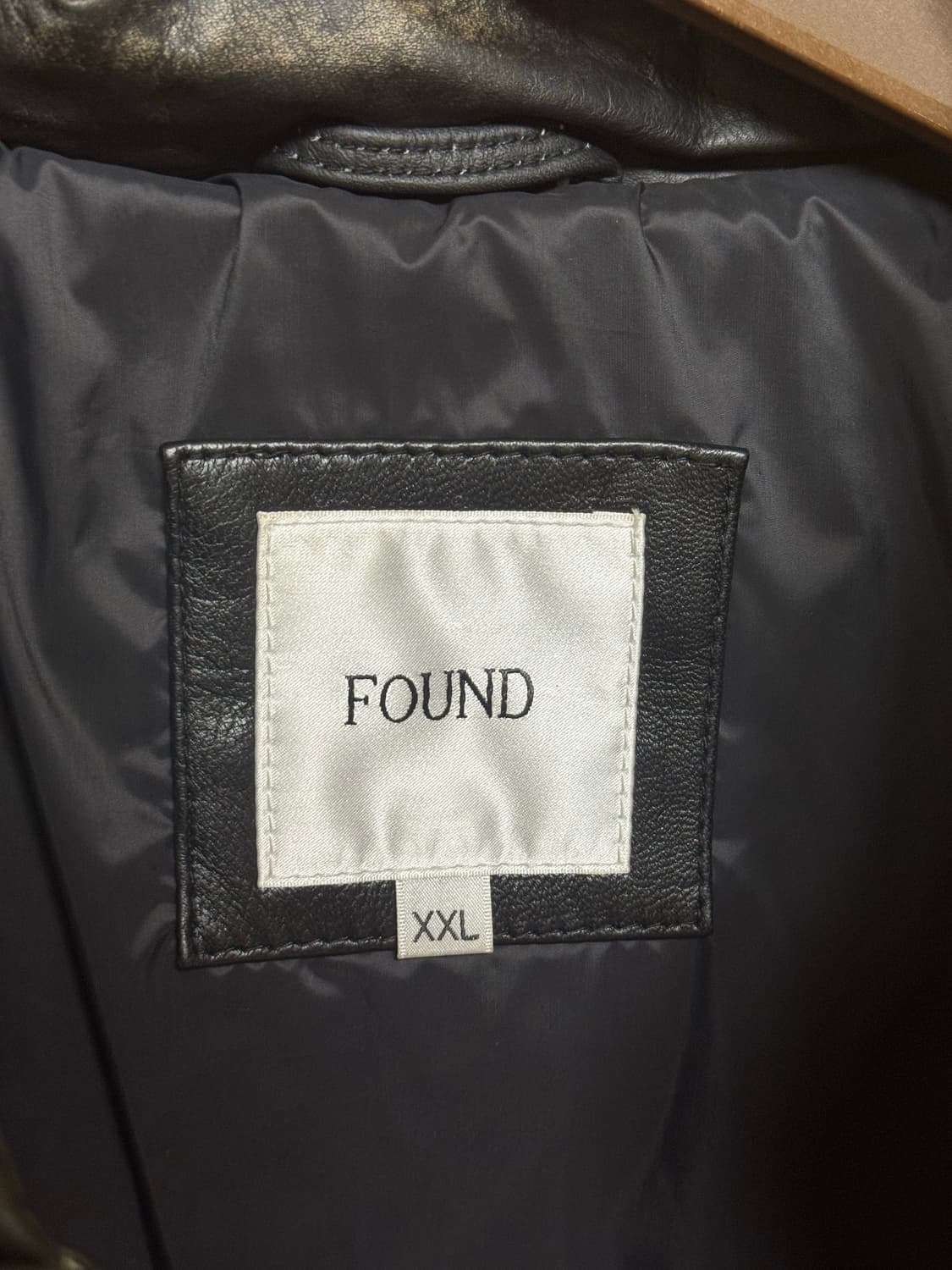 FOUND 디스트레스드 리얼 레더 가죽 패딩 상품이미지4
