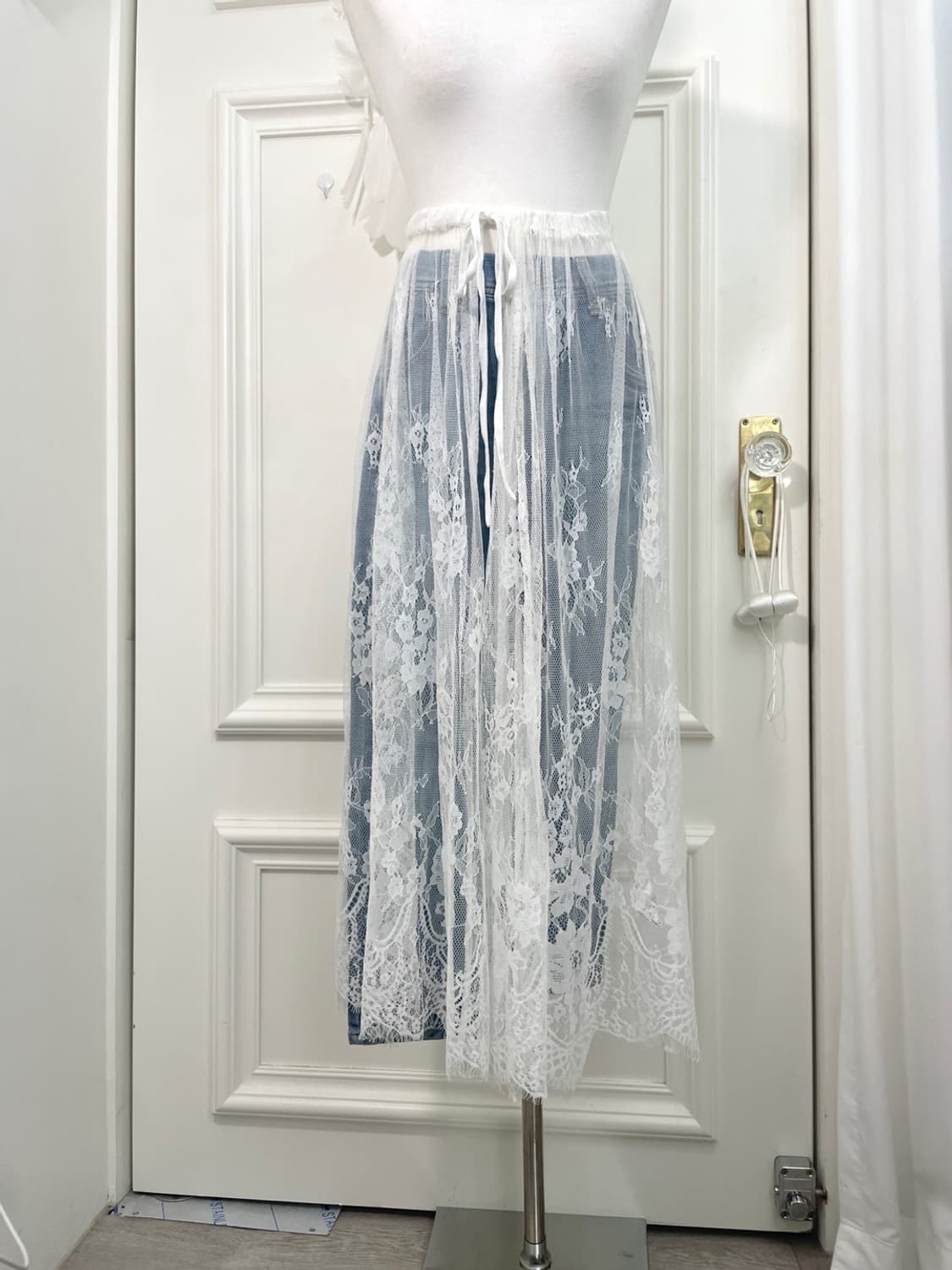 lace bow banding wrap skirt 상품이미지1