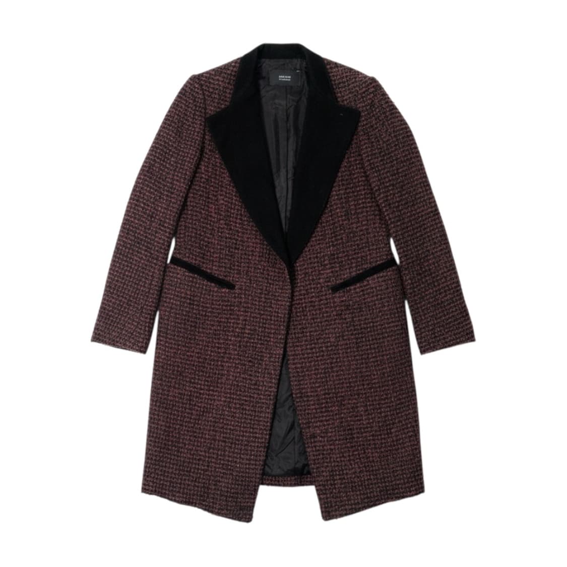 타임 체크 모직 롱코트 상품이미지1