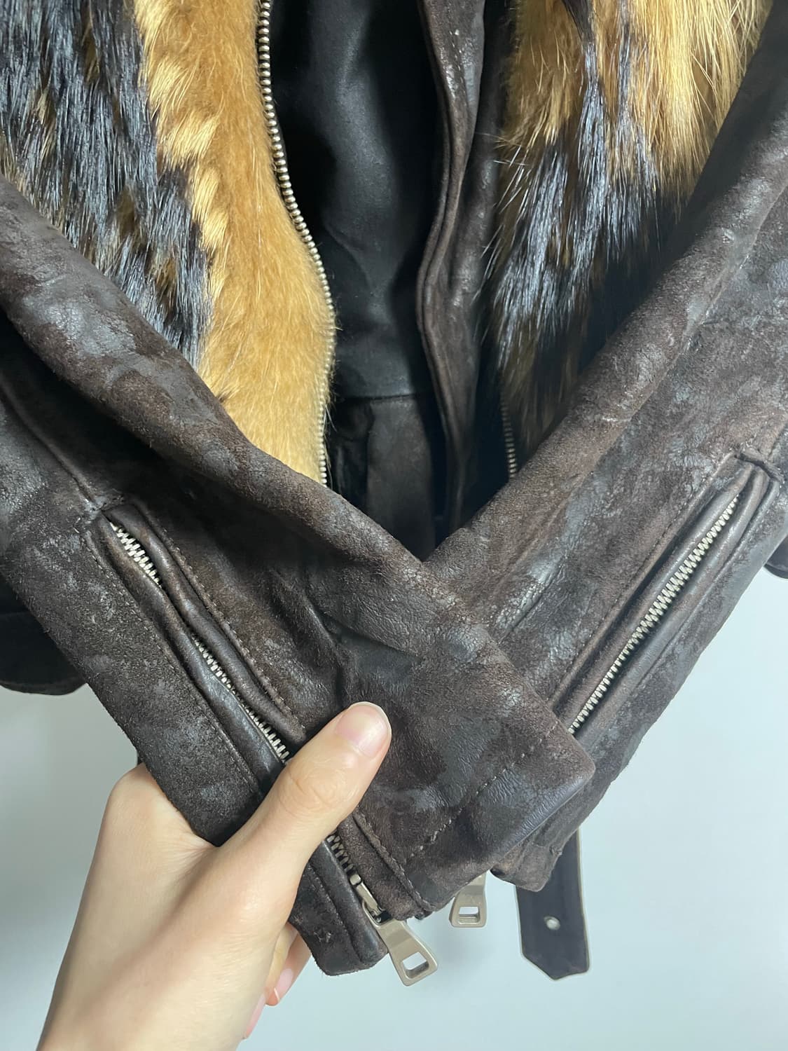 발망 10aw 라쿤퍼 레더자켓 고트스킨 상품이미지4