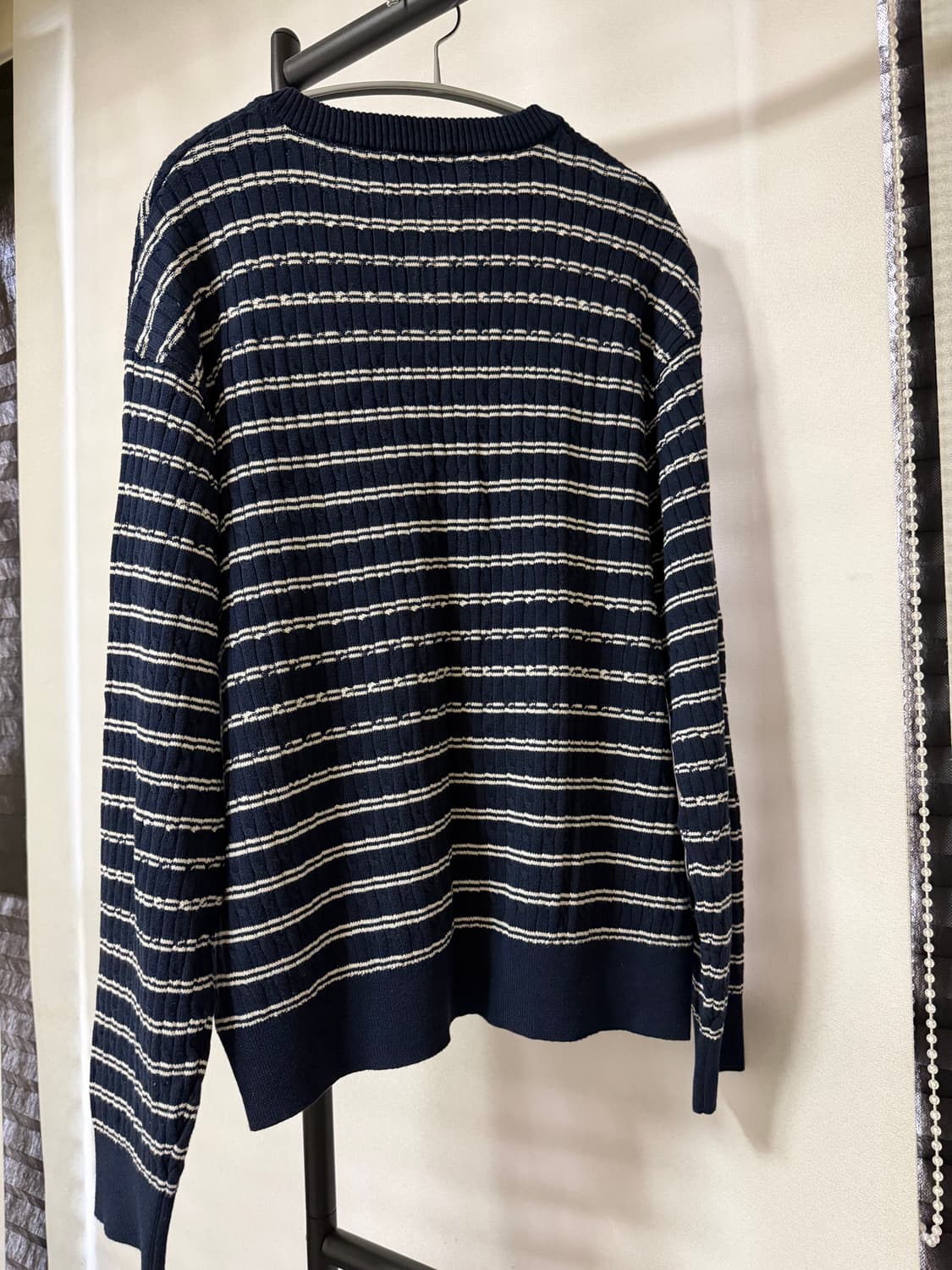 포커페이스 스트라이프 헨리넥 니트 상품이미지2