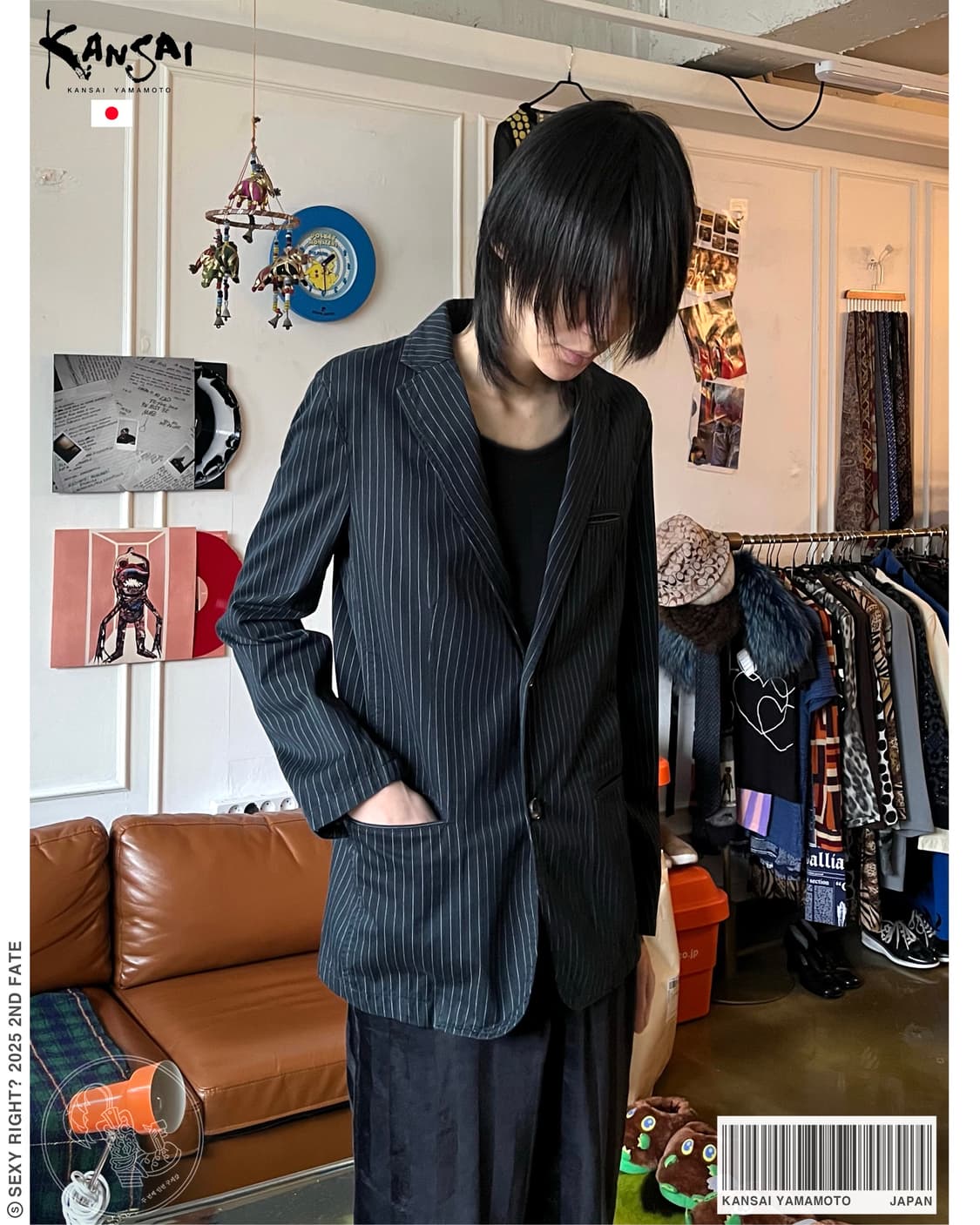 90-00s KANSAI YAMAMOTO Old Stripe Jacket 상품이미지1