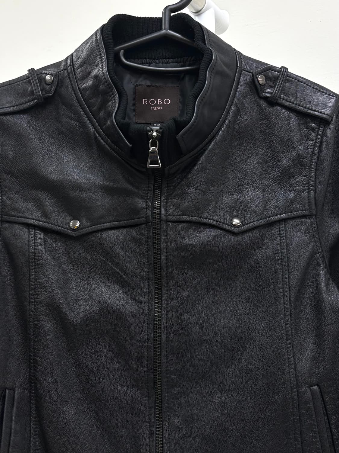빈티지 블랙 이태리 리얼 레더 가죽 자켓 상품이미지8
