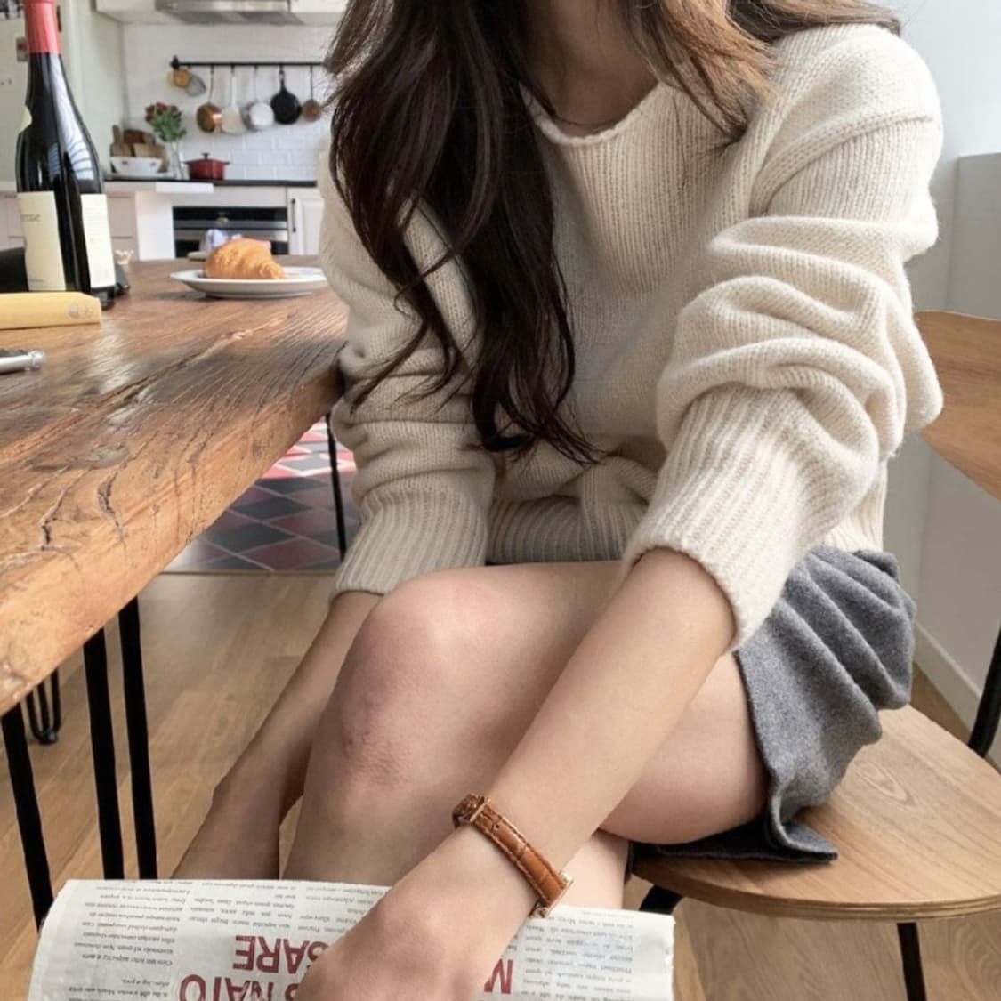 베르가못(VERGAMOT) 캐시울 보우트넥 니트 프리사이즈 상품이미지2