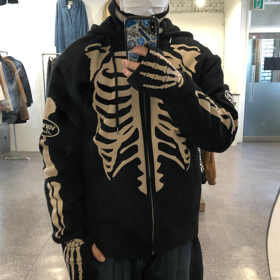 밴슨 본 스켈레톤 넥 워머 후드집업 상품이미지1