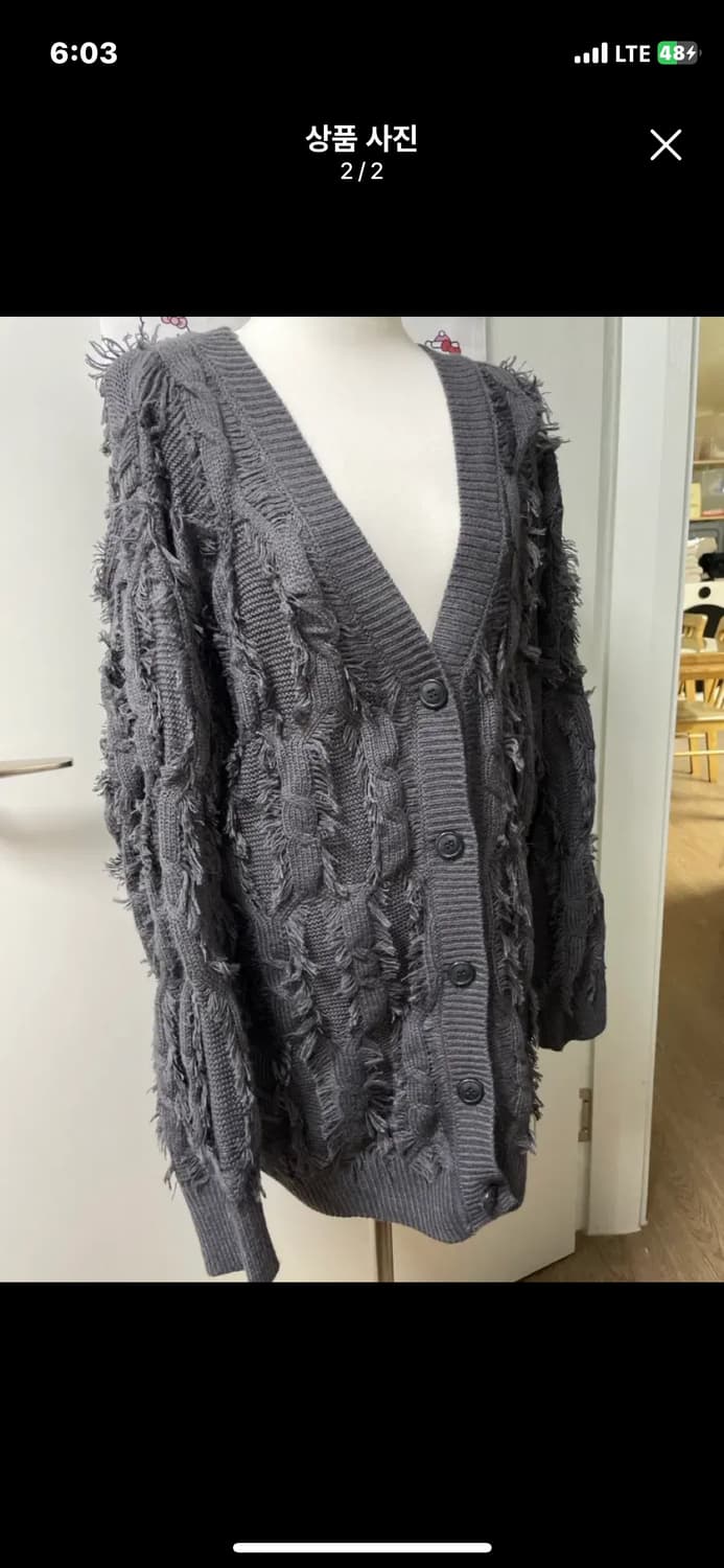 빈티지 블랙 그런지 가디건 상품이미지2