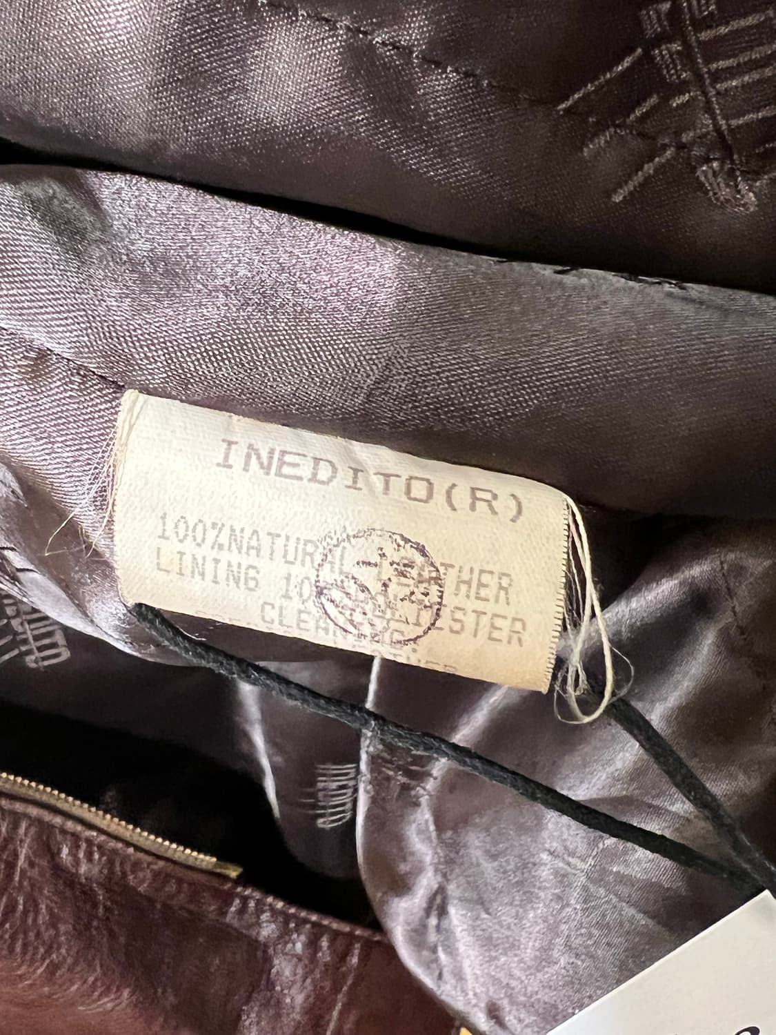 천연가죽 하이넥 레더 자켓 브라운 상품이미지7