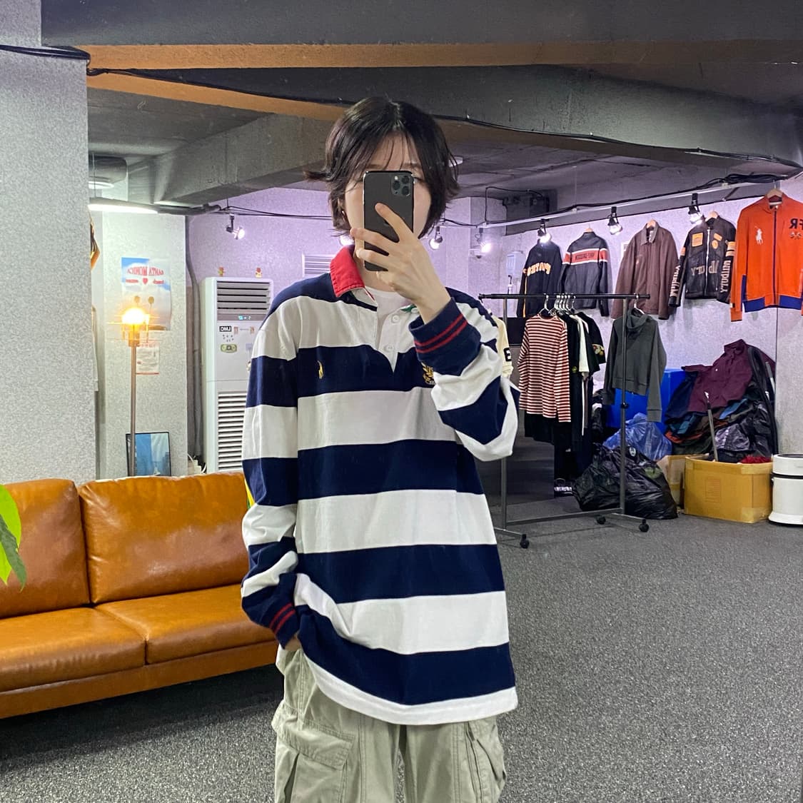 폴로 랄프로렌 스트라이프 럭비티 B5240 상품이미지1