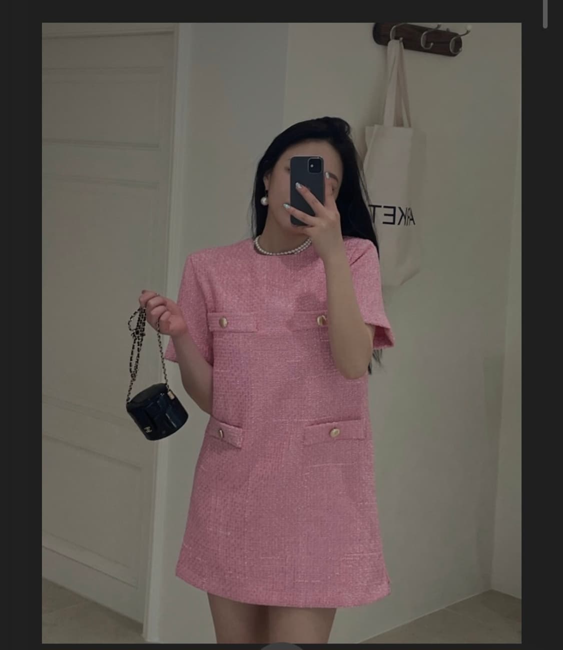 새상품 러블리 핑크 트위드 미니 원피스 (하객룩/데이트룩 추천) 상품이미지1