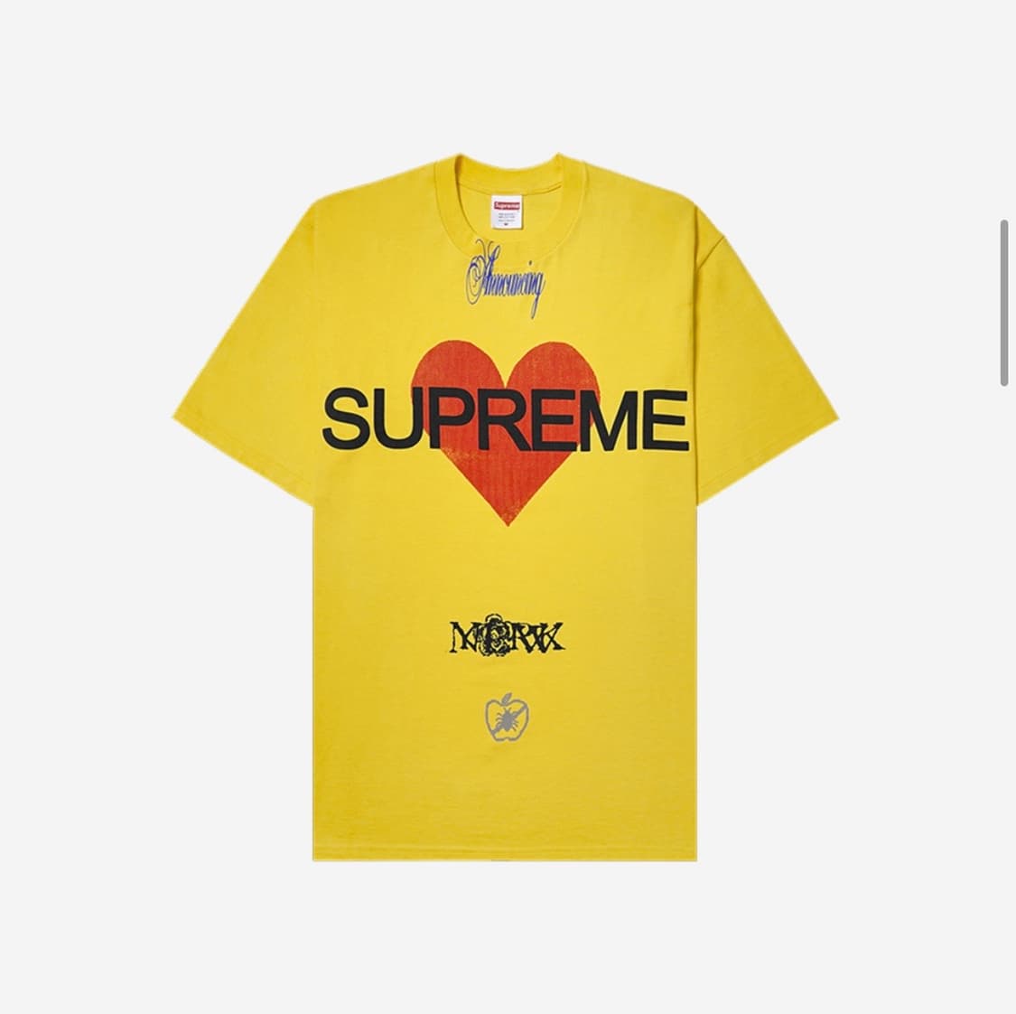 슈프림 어나운싱 티셔츠 옐로우 XL 상품이미지1