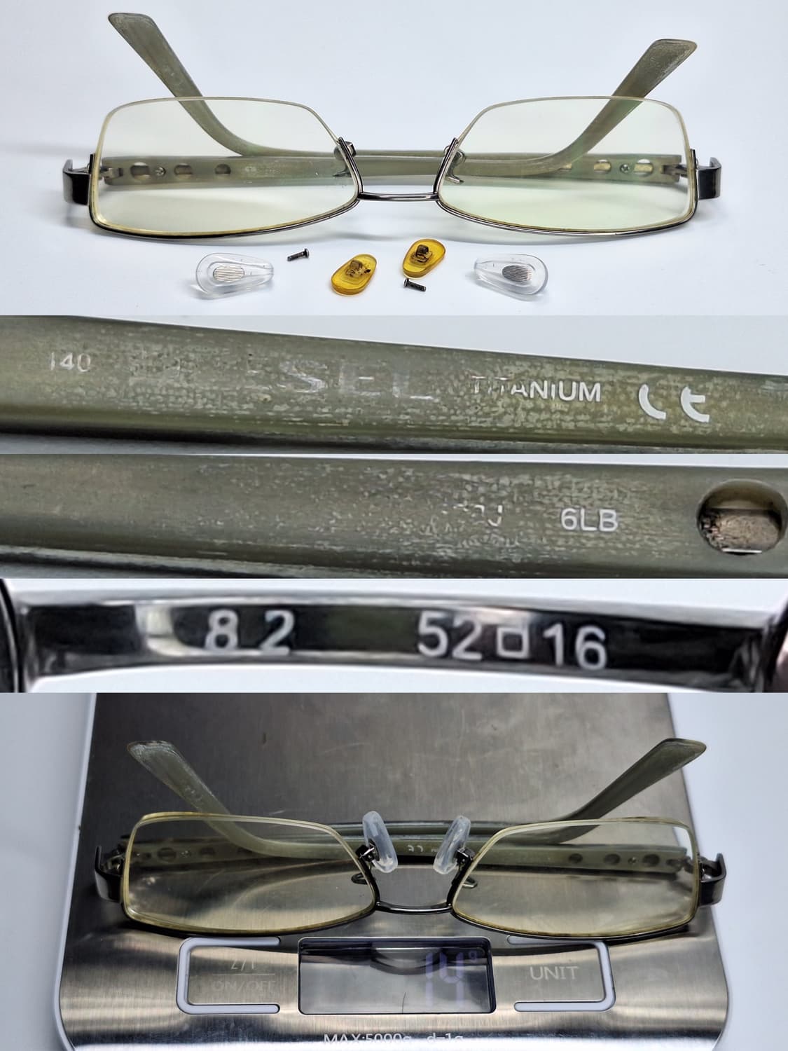 00s 일본 빈티지/디젤 Diesel DV-358J 티타늄 반무테 안경테 상품이미지3