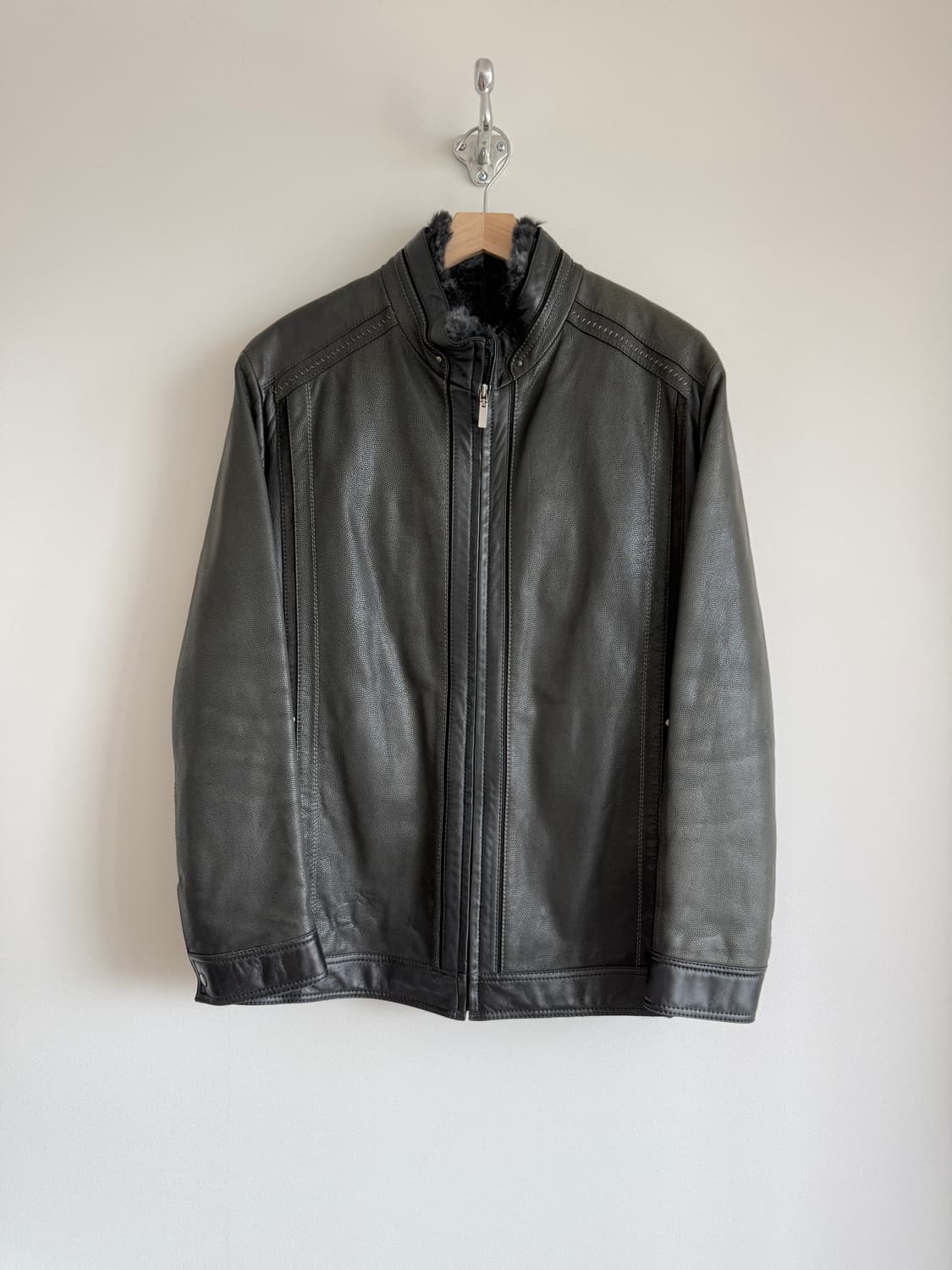 Pre owned 램스킨 레더 자켓(내피: 천연 모피) 상품이미지1