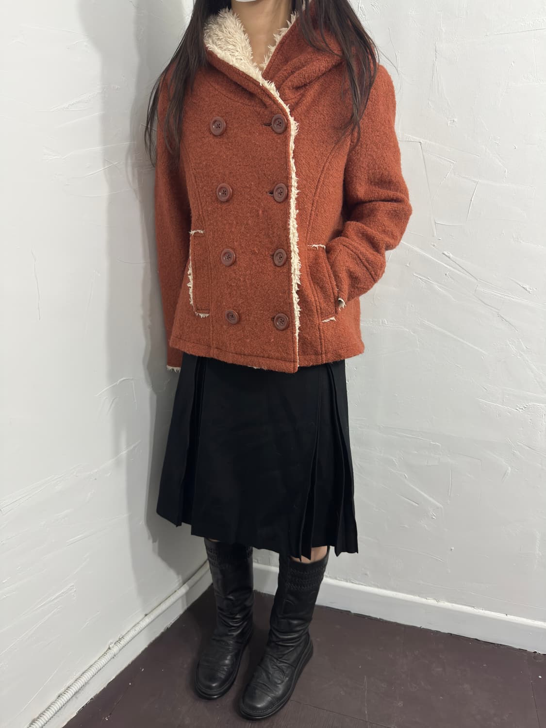 orange hood wool jacket 상품이미지4