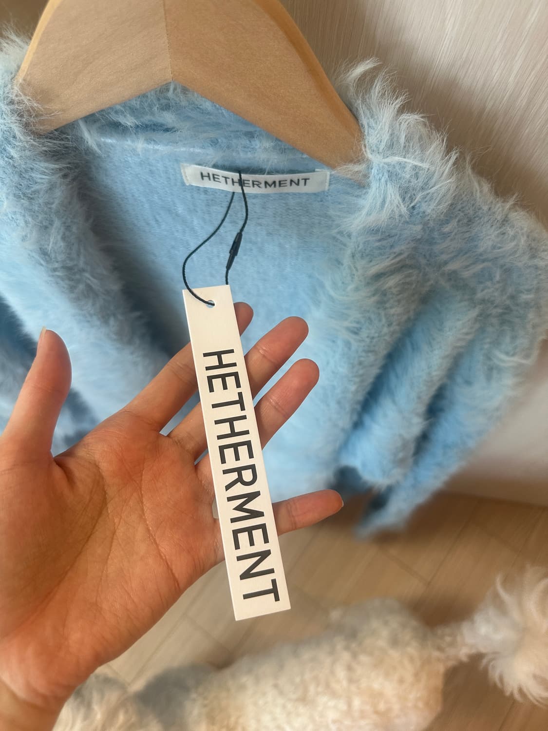 헤더먼트 테디가디건 아이스블루 새상품 상품이미지6