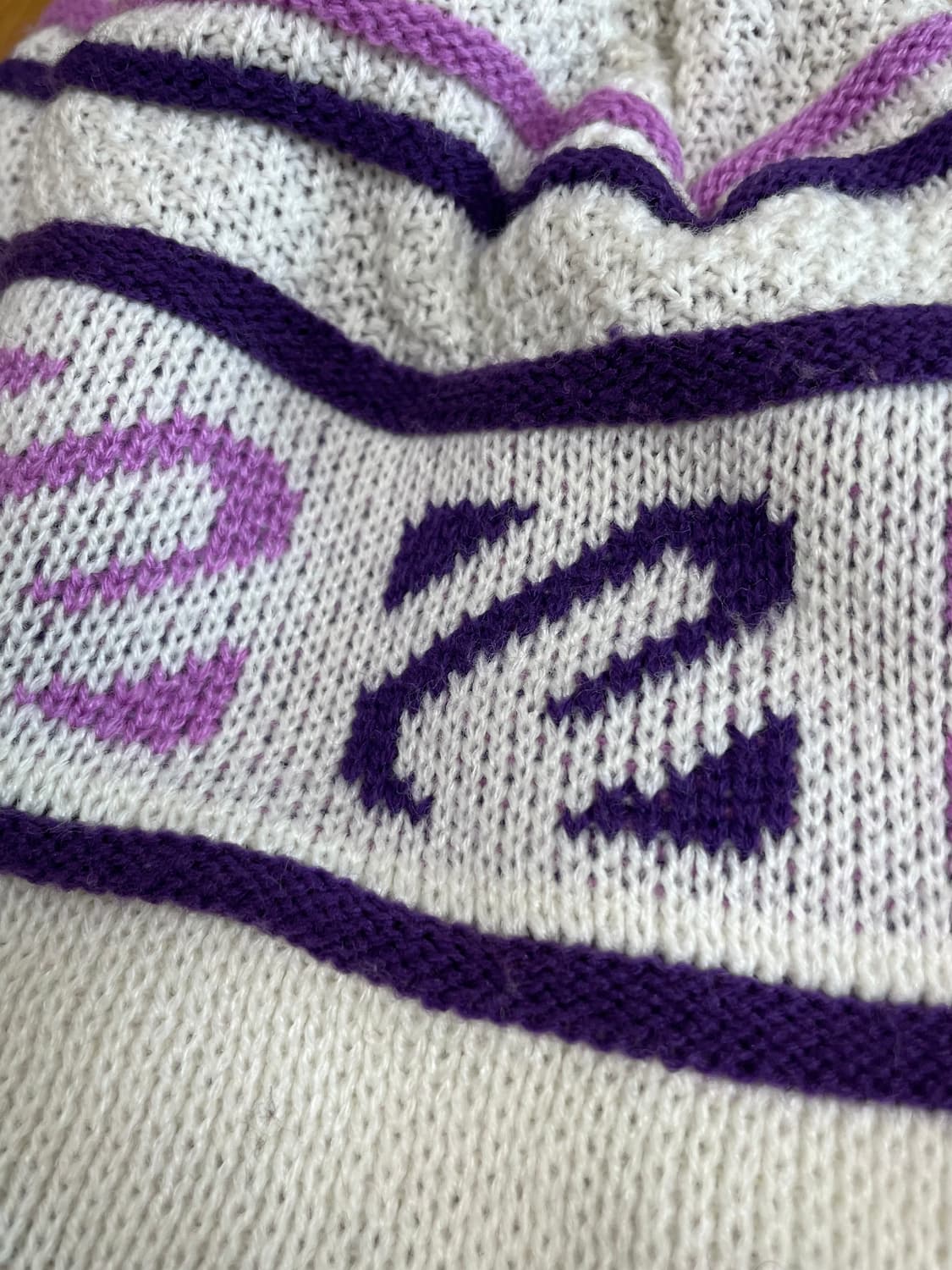 국내 유일 Made JP 빈티지 패턴 울 니트 귀달이 이어플랩 비니 모자 상품이미지2