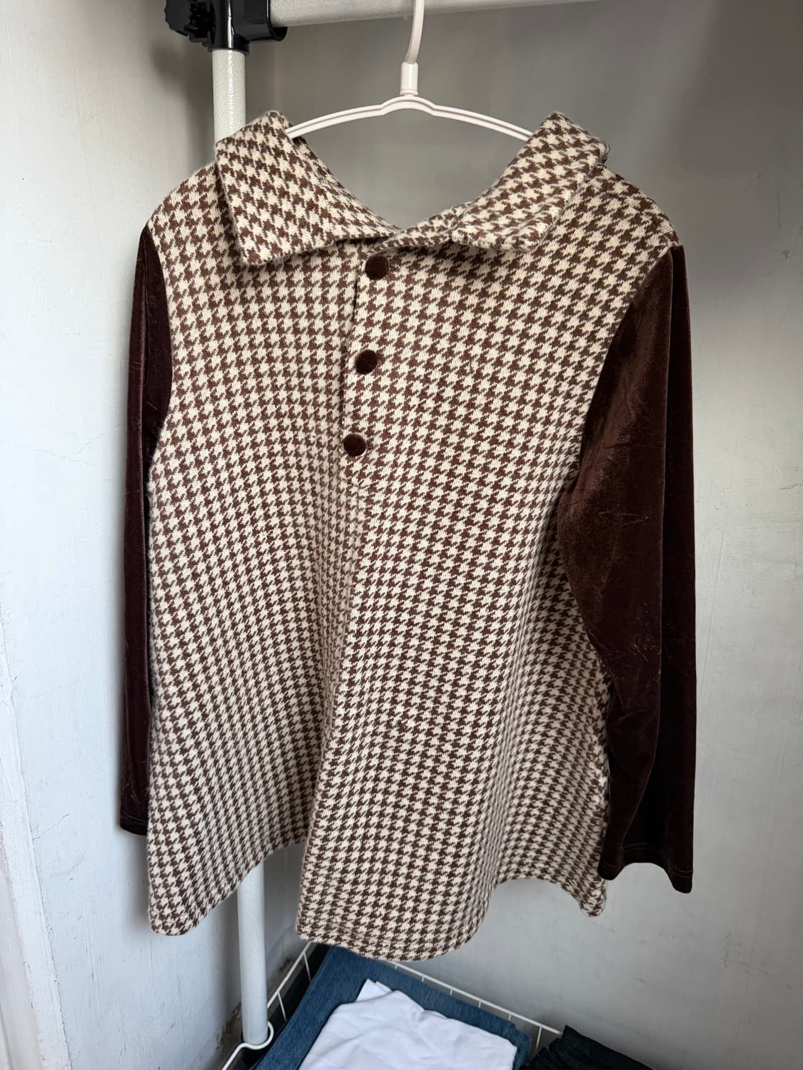 트위드 벨벳 니트 원피스 상품이미지2