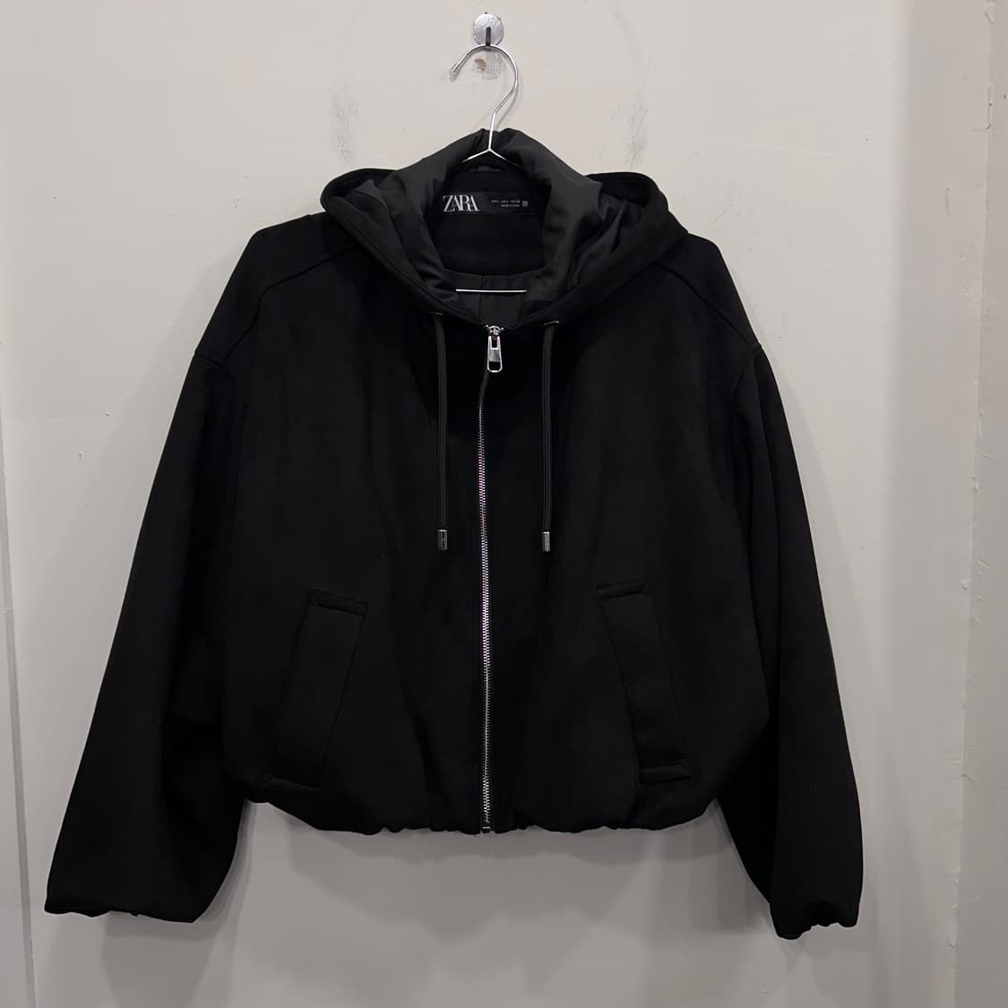 자라 셔링 후드 스웨이드 집업 크롭 자켓 상품이미지2