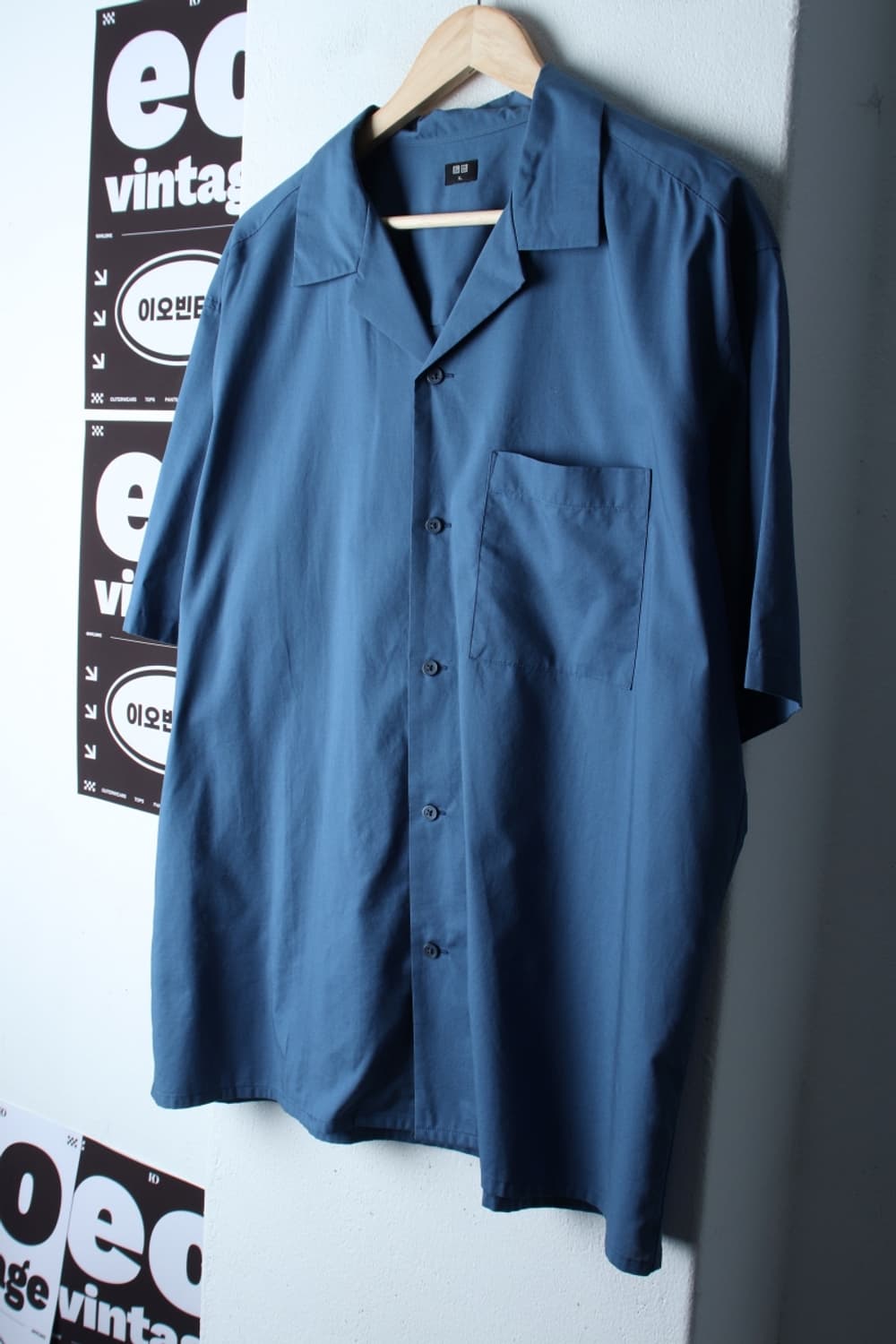 (XL-2XL) 유니클로 반팔 카라 티셔츠 셔츠 남방 브이넥-H32341 상품이미지1