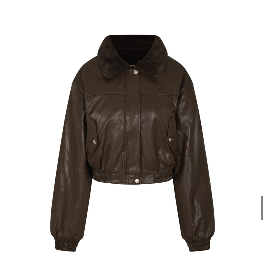 큐리티 퍼 레더자켓 브라운 s(상태 좋음) 상품이미지2