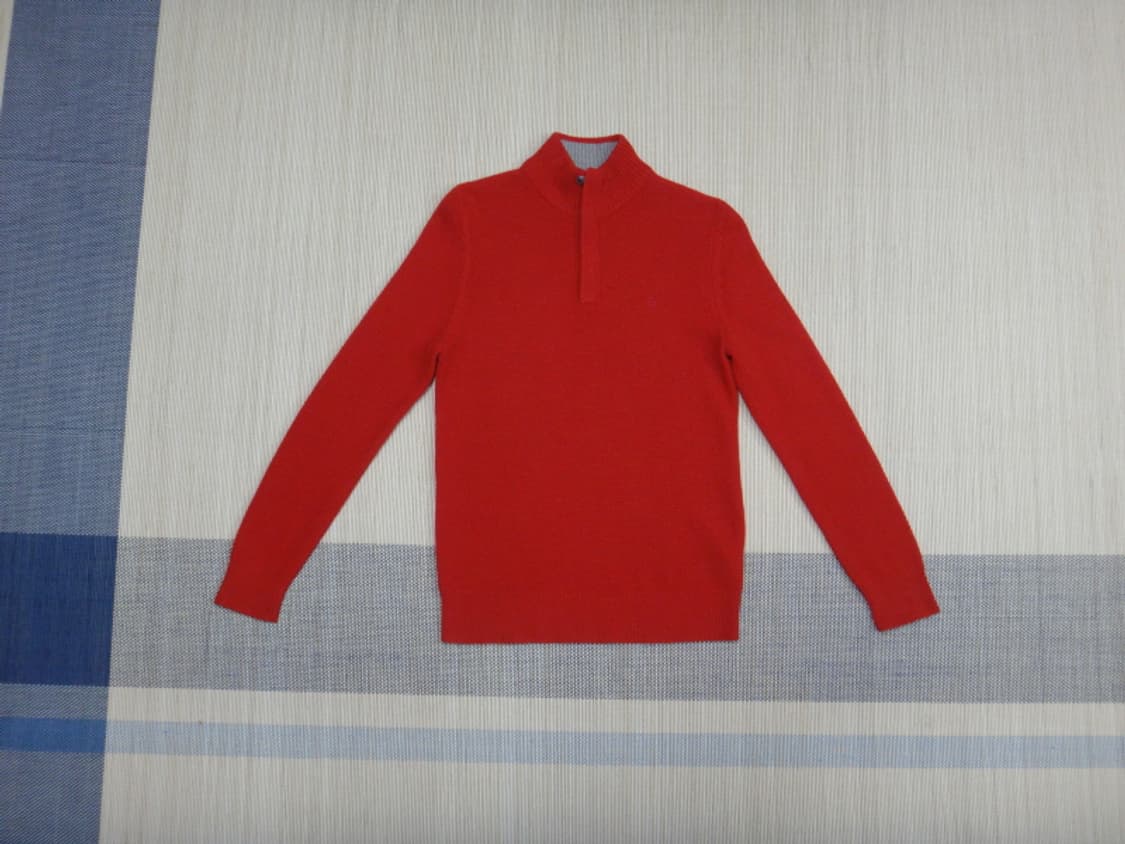 (95) 헤지스 톤온톤 컬러트위드 반집업 하이넥 니트 상품이미지1