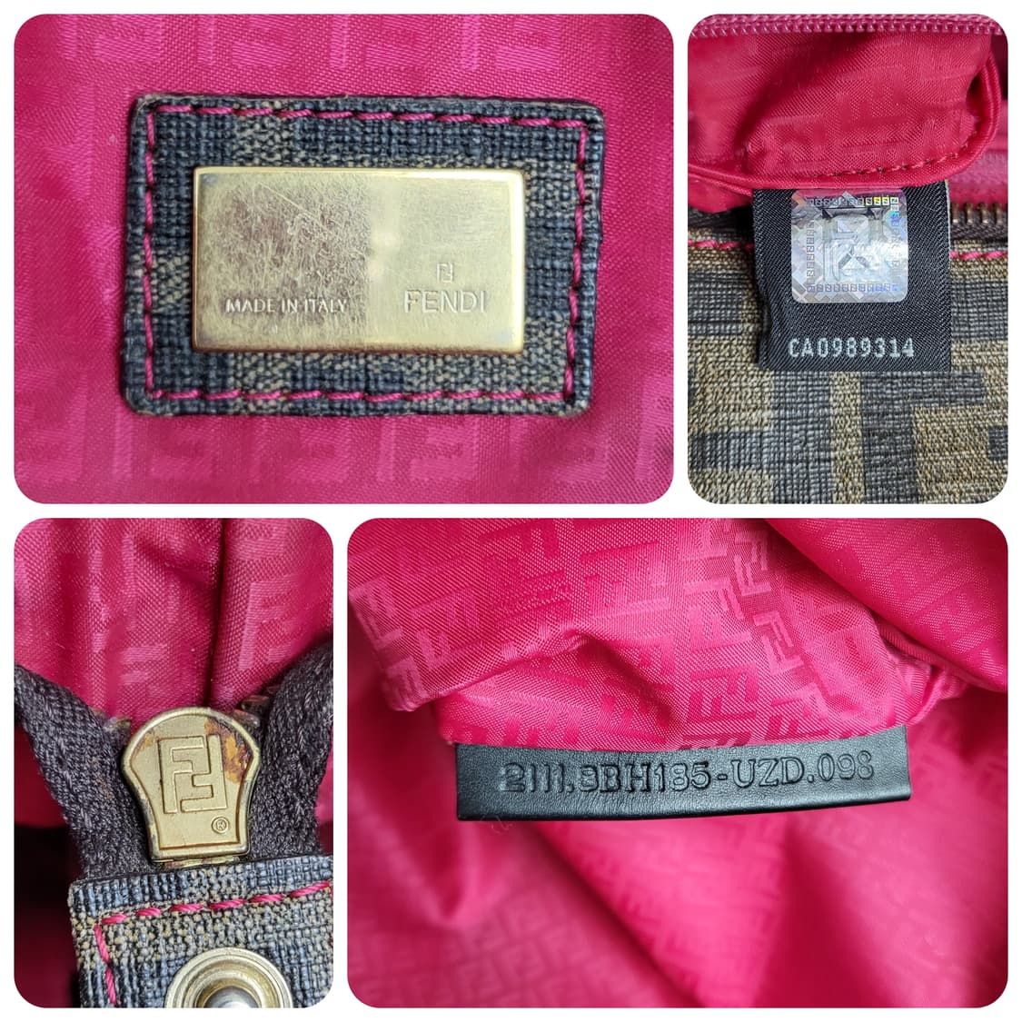 정품 펜디 주카 PVC 타바코브라운 스티치 쇼퍼백 상품이미지10