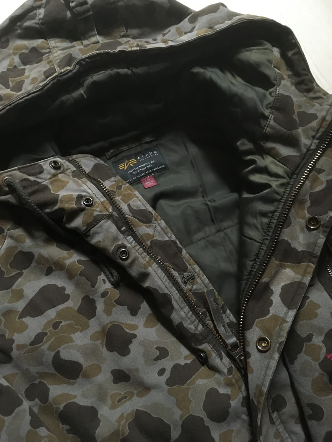알파인더스트리 카모 후드 자켓 L 상품이미지3