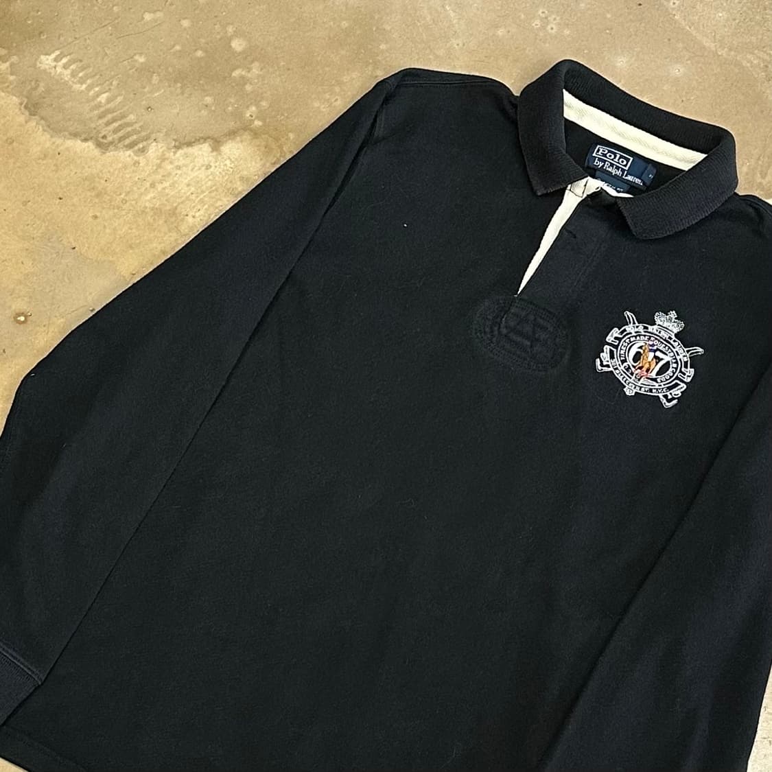 L 폴로랄프로렌 엠브로이드 블랙 럭비 티셔츠 상품이미지1