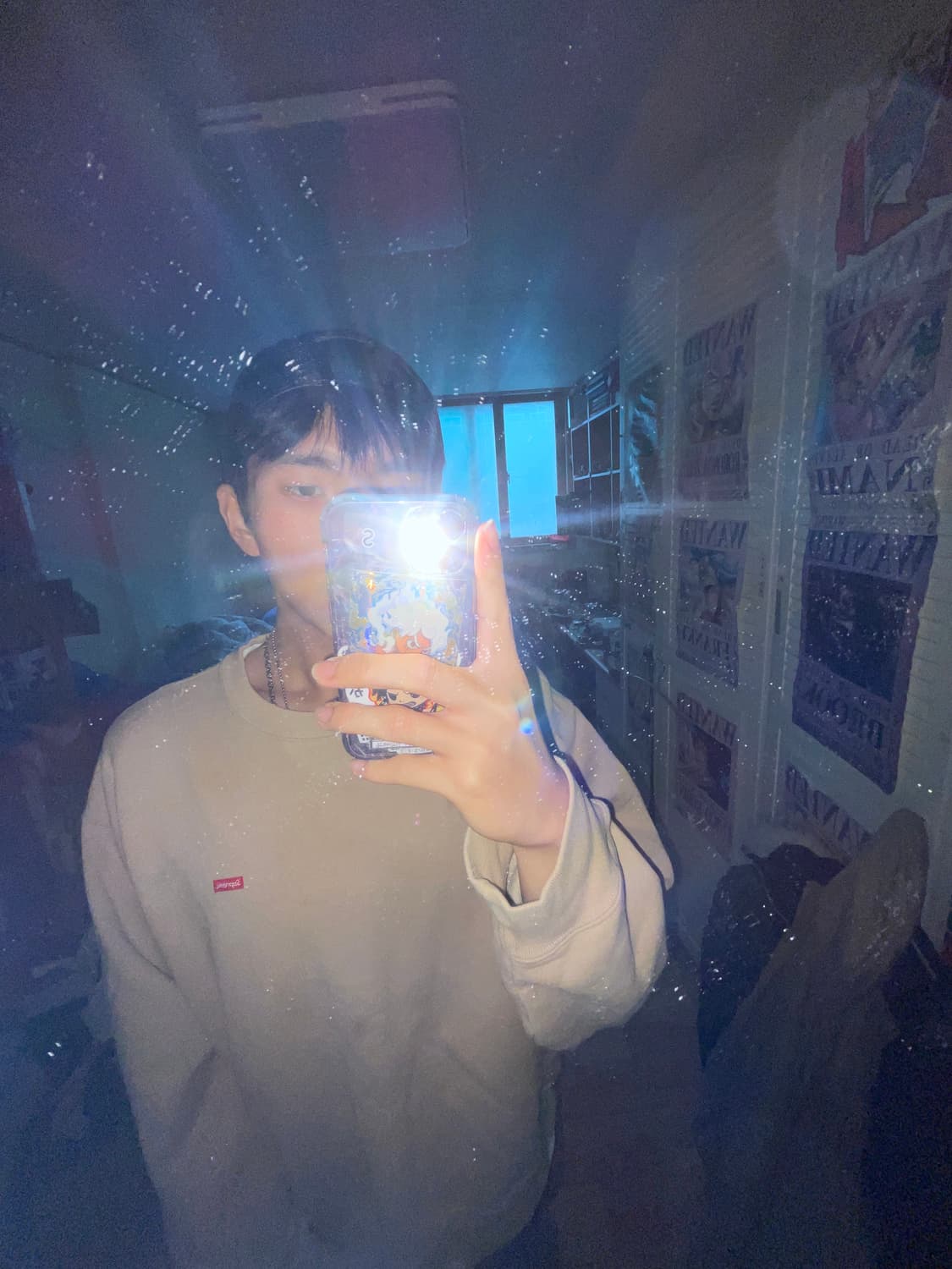 슈프림 베이지 스몰 박스 로고 스웻셔츠 맨투맨 M 상품이미지1