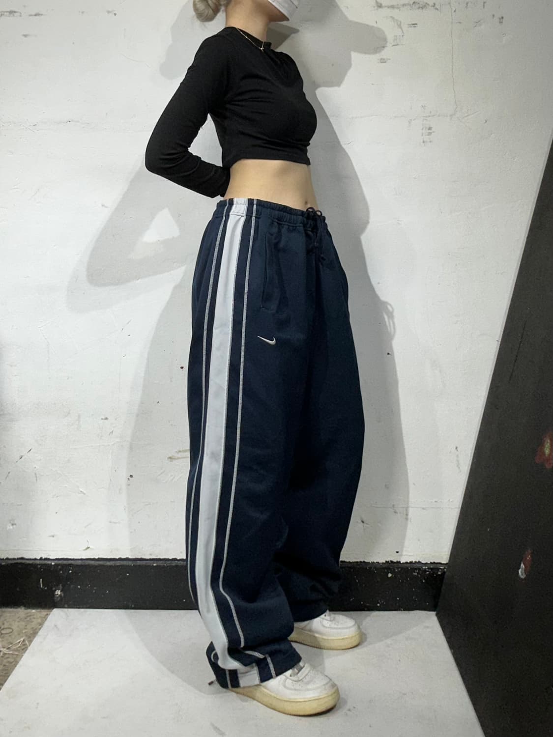 나이키 네이비 사이드 라인 와이드 추리닝 팬츠 트레이닝 바지 XXL 상품이미지1