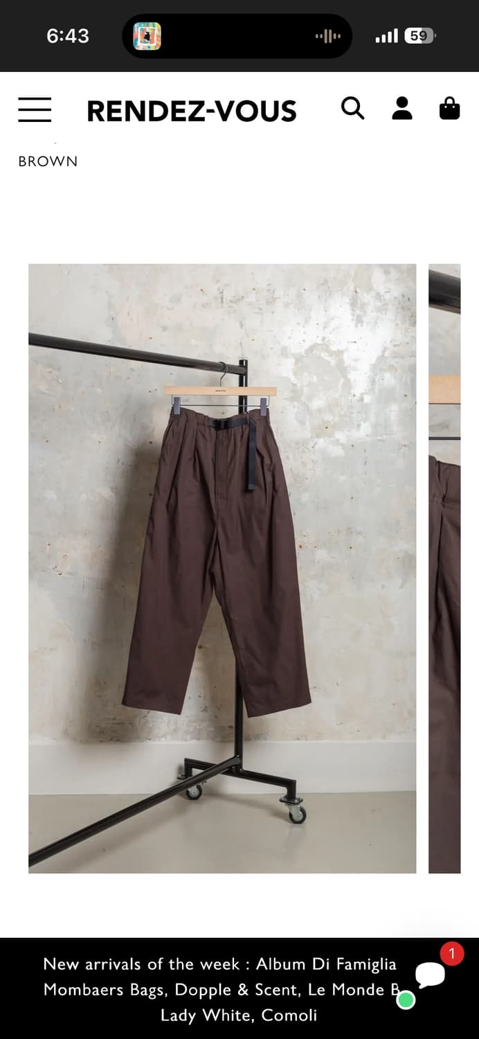 꼼데가르송옴므 25시즌 코튼 니돔 투턱 팬츠 상품이미지2