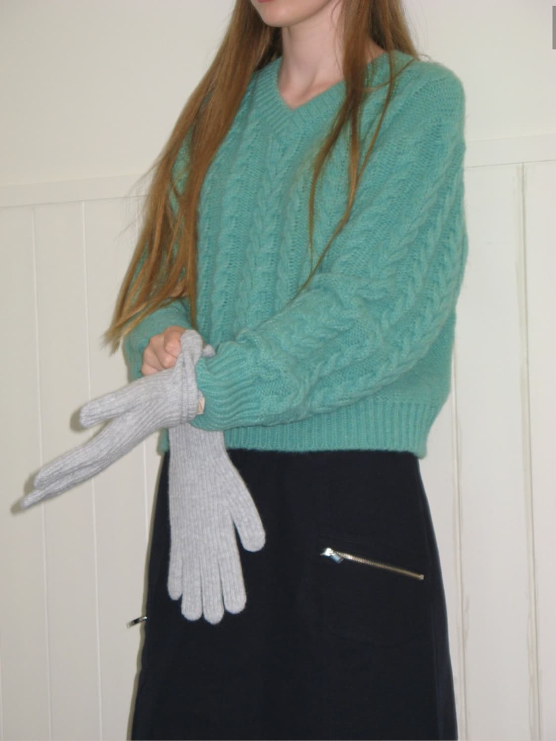 썸웨어버터 Anna alpaca cable sweater pistachi 상품이미지2