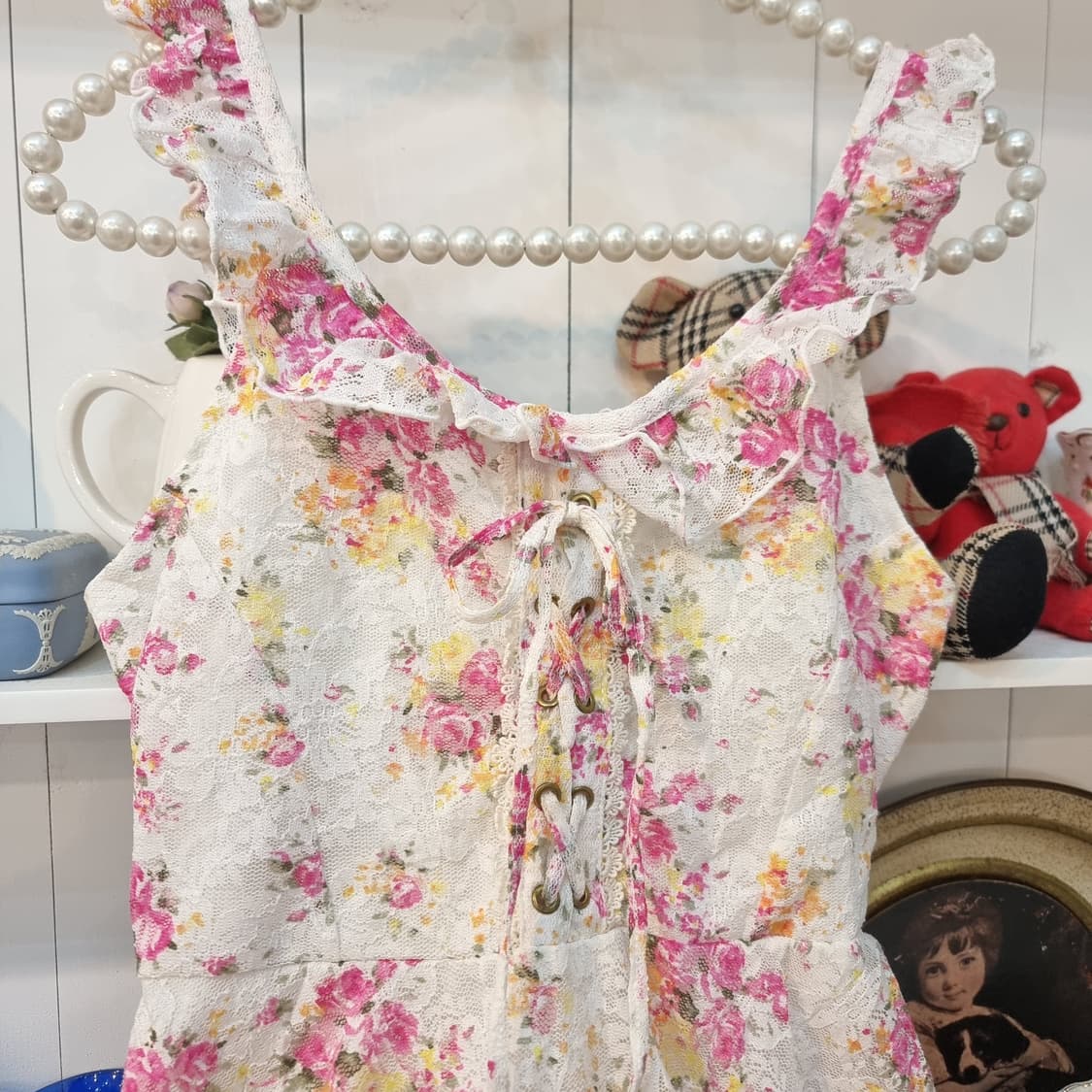 LIZ LISA 플로럴 레이스 프릴 원피스 상품이미지2