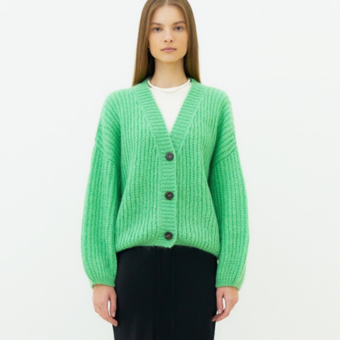 히로인(HEROINE) 모헤어 볼륨 니트가디건 프리사이즈 상품이미지2