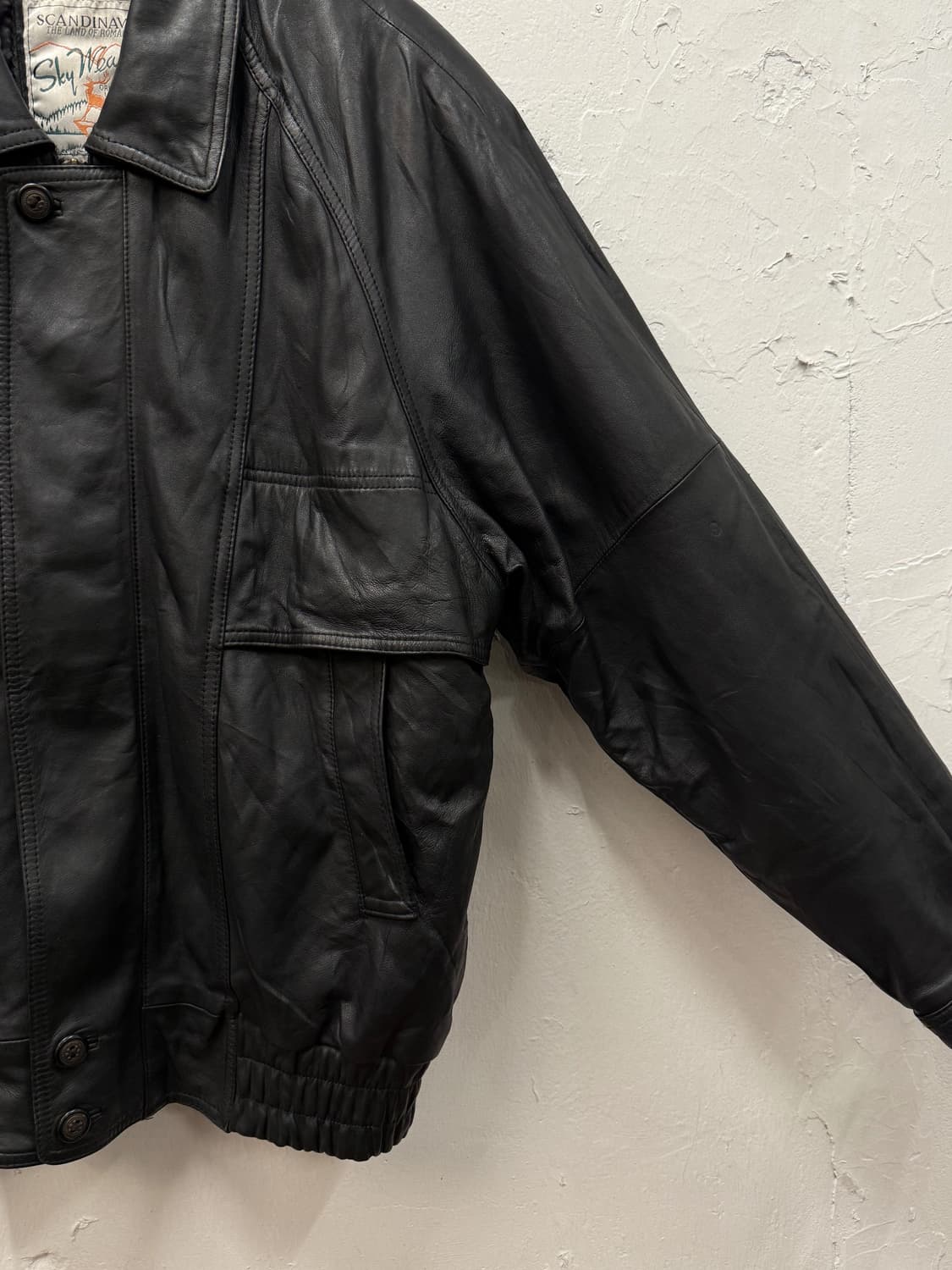 SCANDINAVIA Sheepskin Leather Bomber  상품이미지5