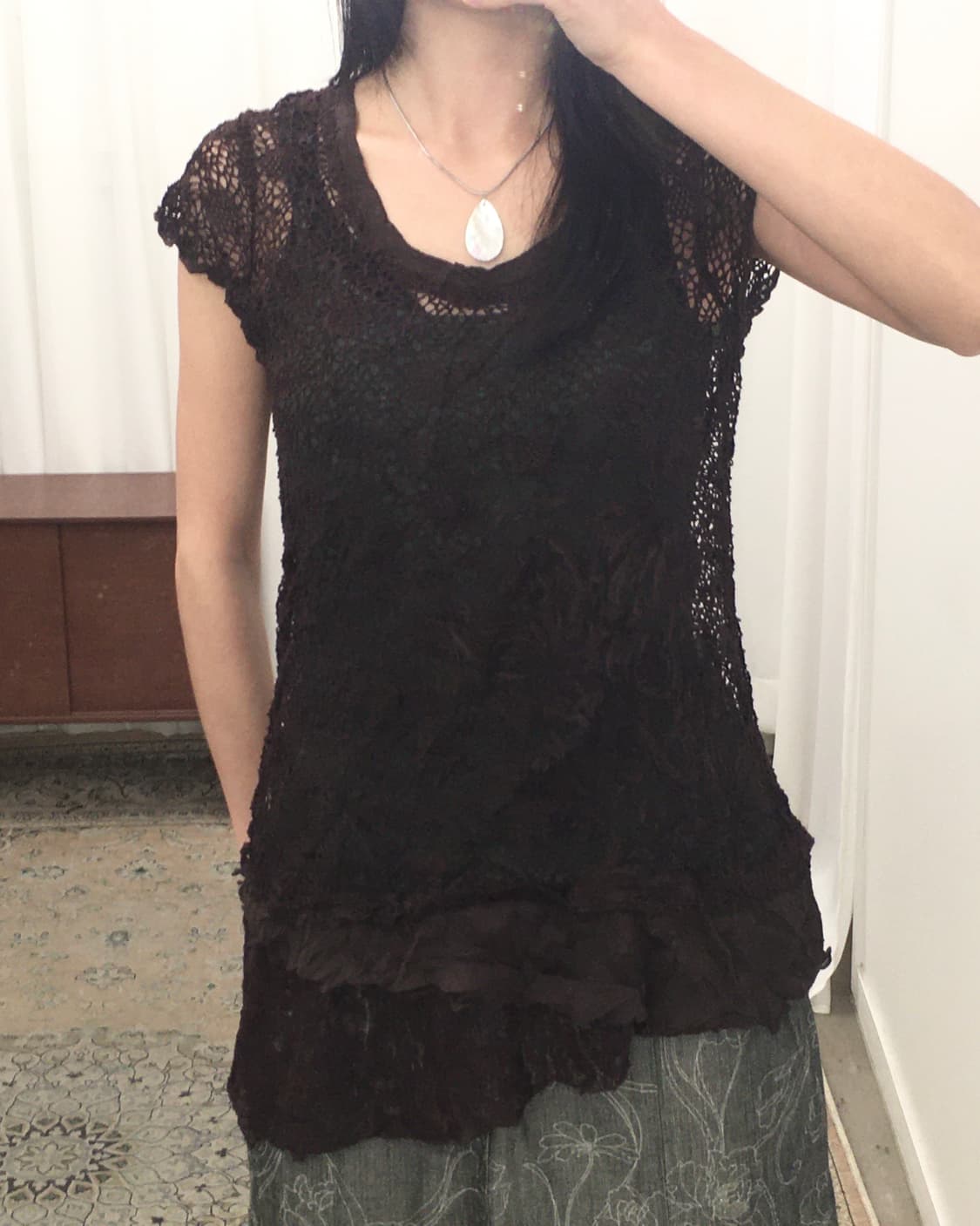 브라운 크로쉐 반팔 상품이미지3