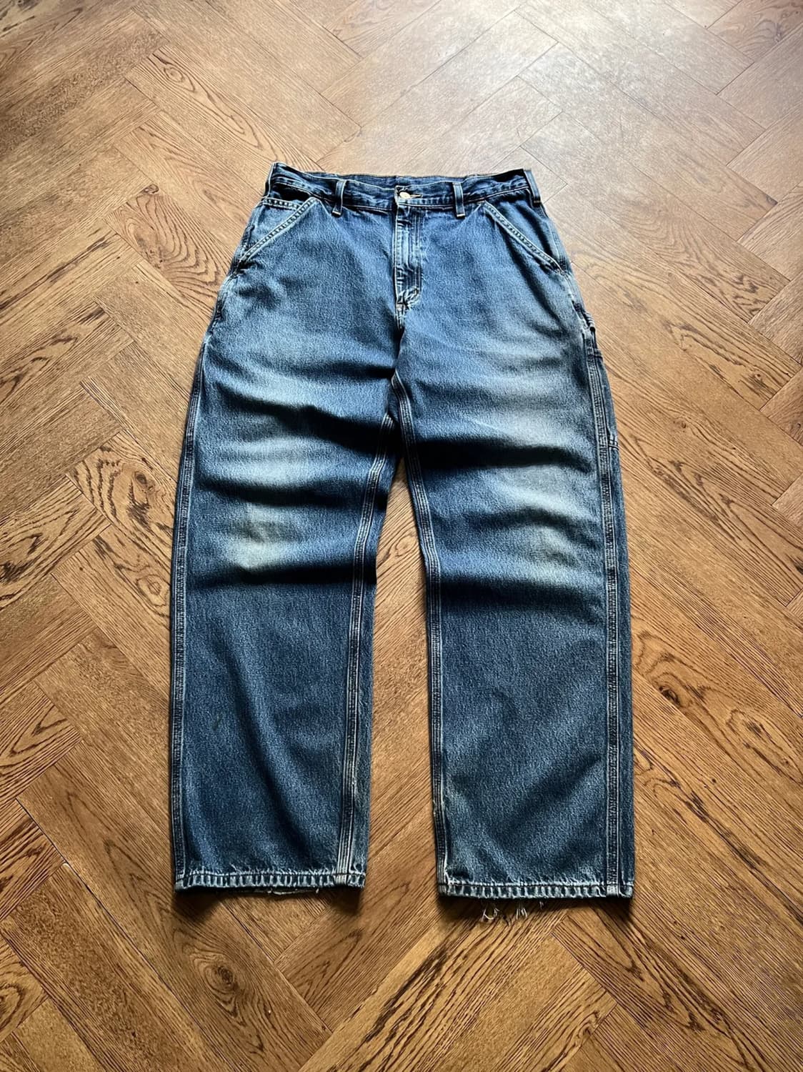 [33]칼하트 USA 빈티지 워싱 카펜터 싱글니 워크 데님 팬츠 상품이미지1