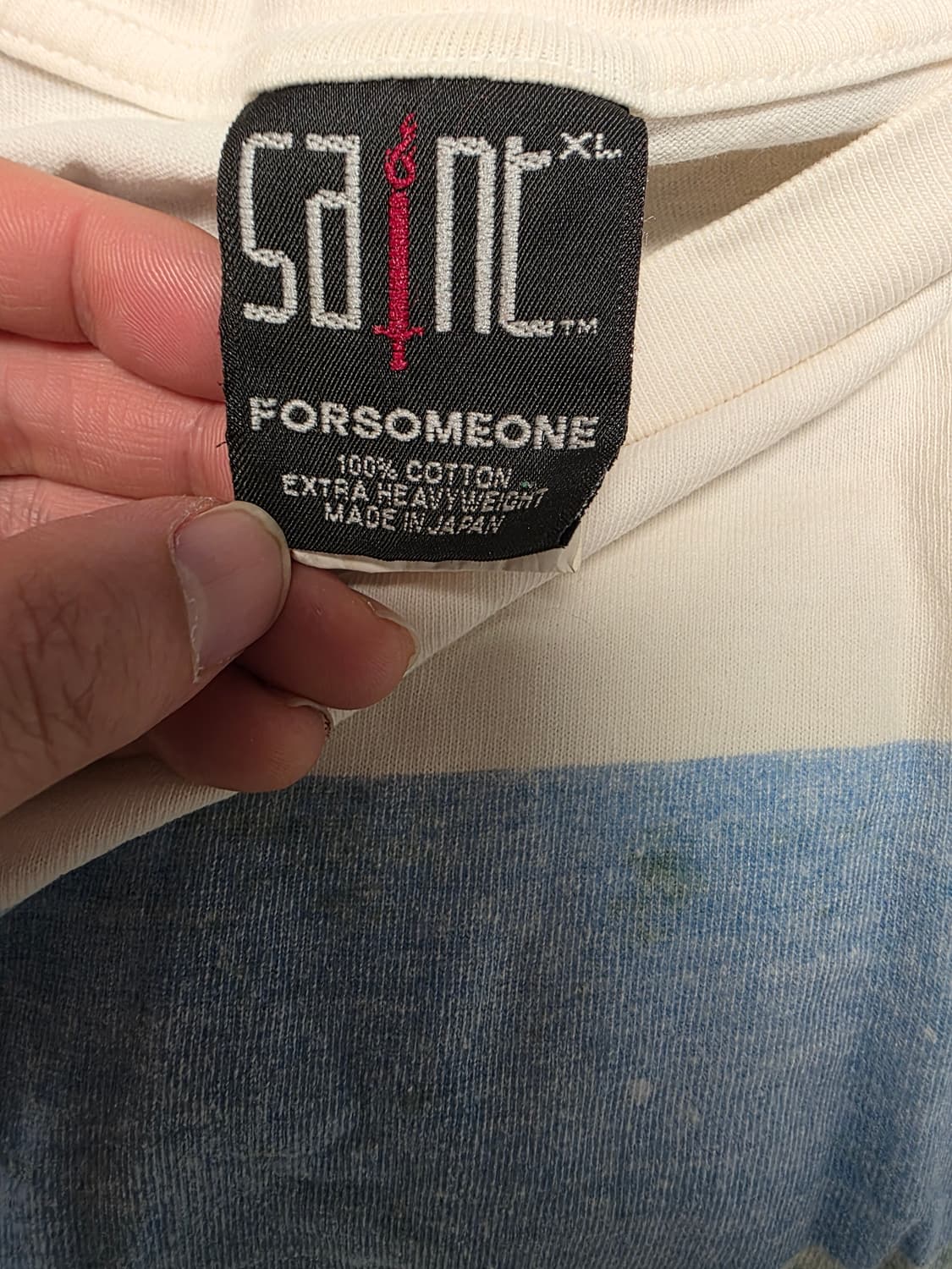 [XL] 세인트 마이클 x 포 섬원 컨슘 FS 숏슬리브 티셔츠 화이트 상품이미지3