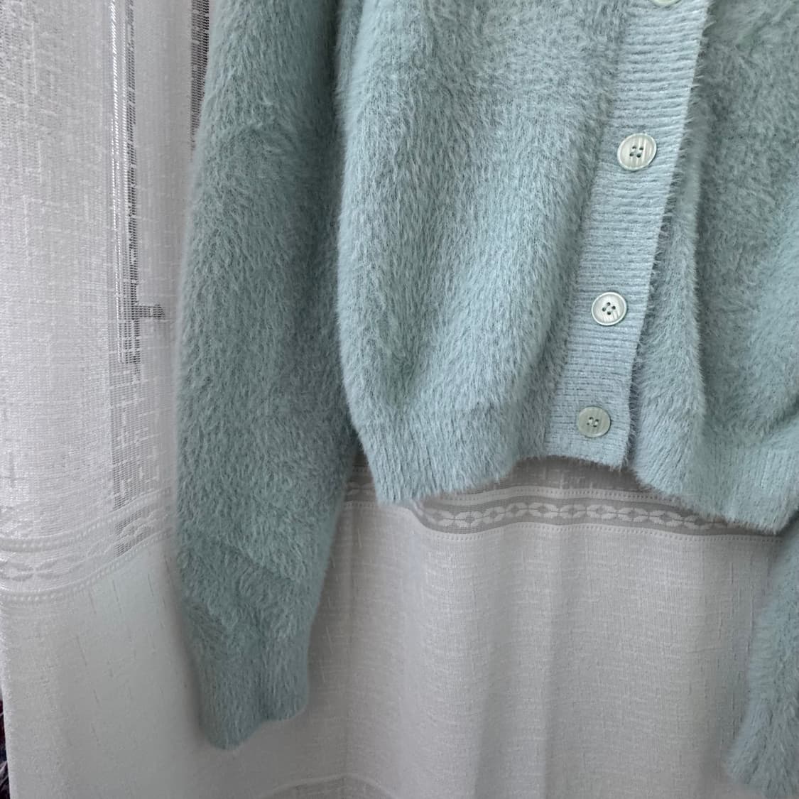 미쏘 보송포근 민트색 긴팔 가디건 M 상품이미지2