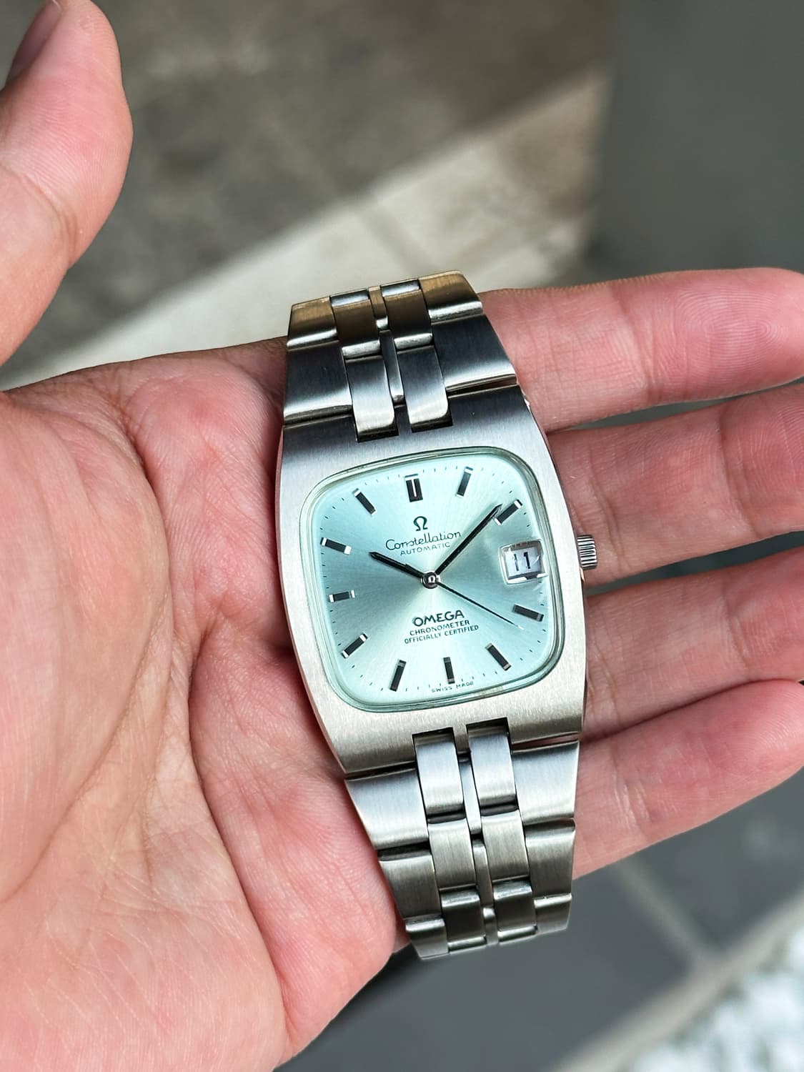 오메가 컨스틸레이션 36미리 민트스카이 다이얼 남성 자동 시계 상품이미지1