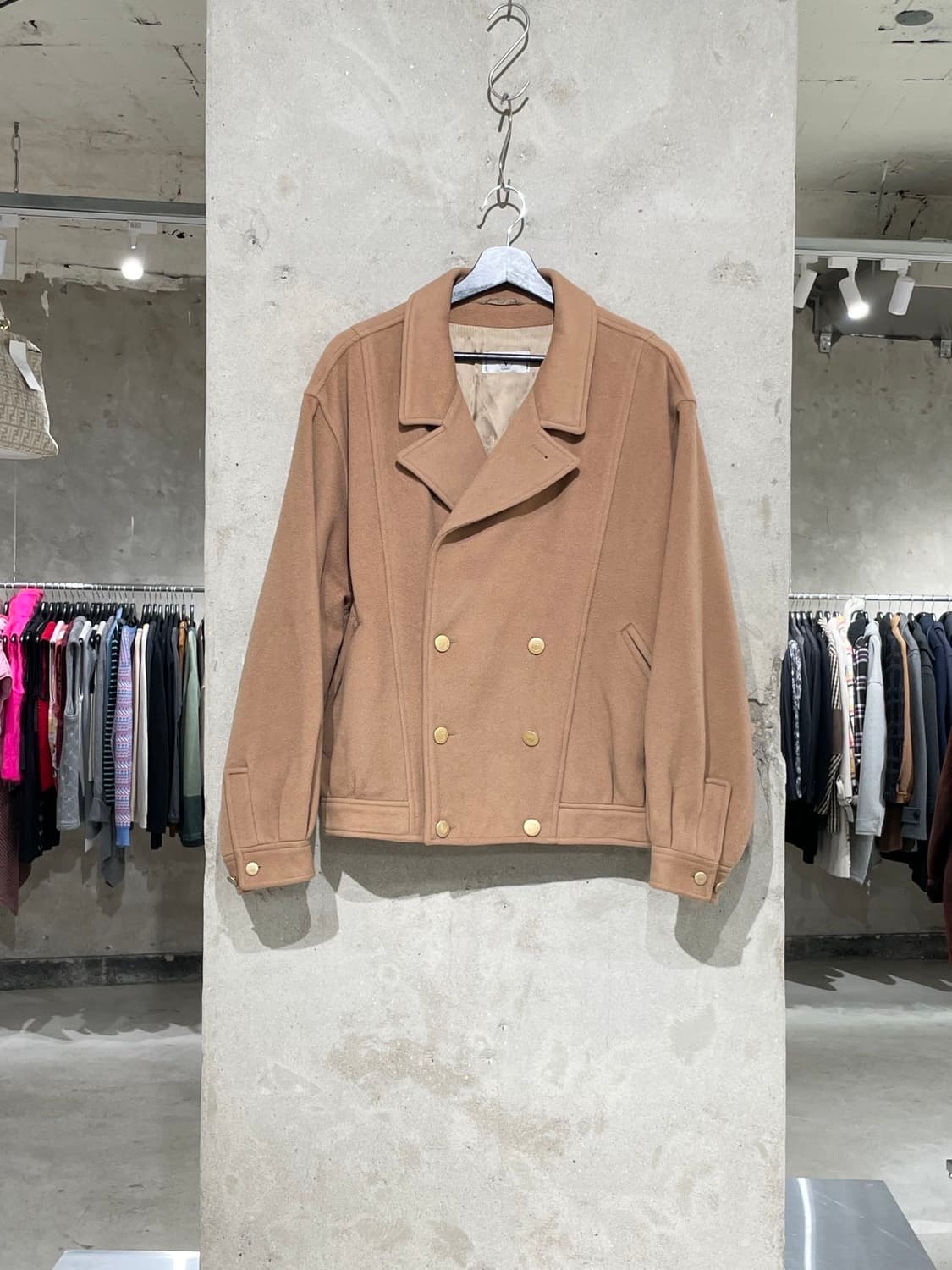 발렌티노 스포츠 베이지 금장 버튼 울 캐시미어 자켓 상품이미지1