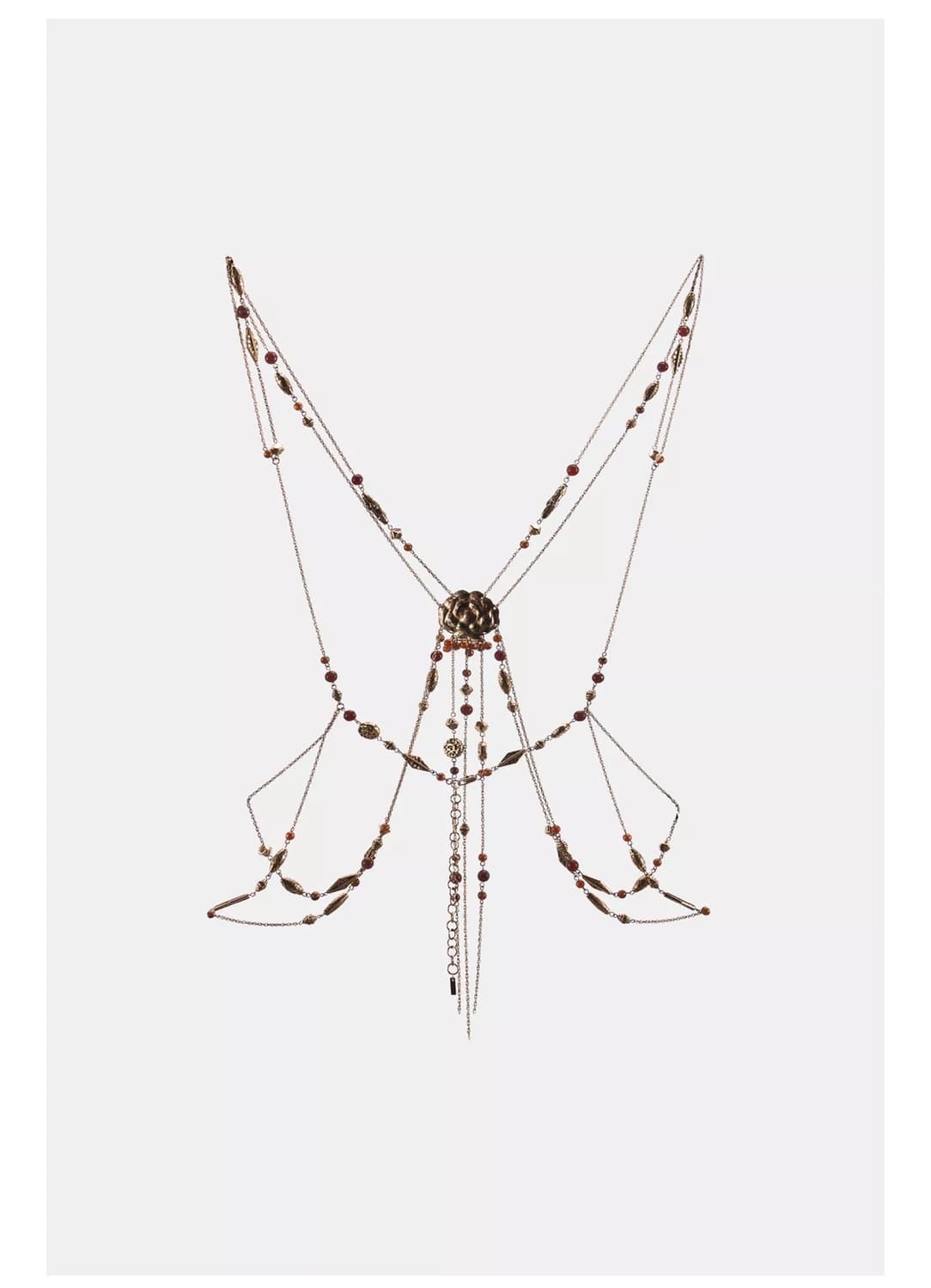 (새상품) ZARA 메탈릭 비즈 장식 바디 체인 상품이미지2