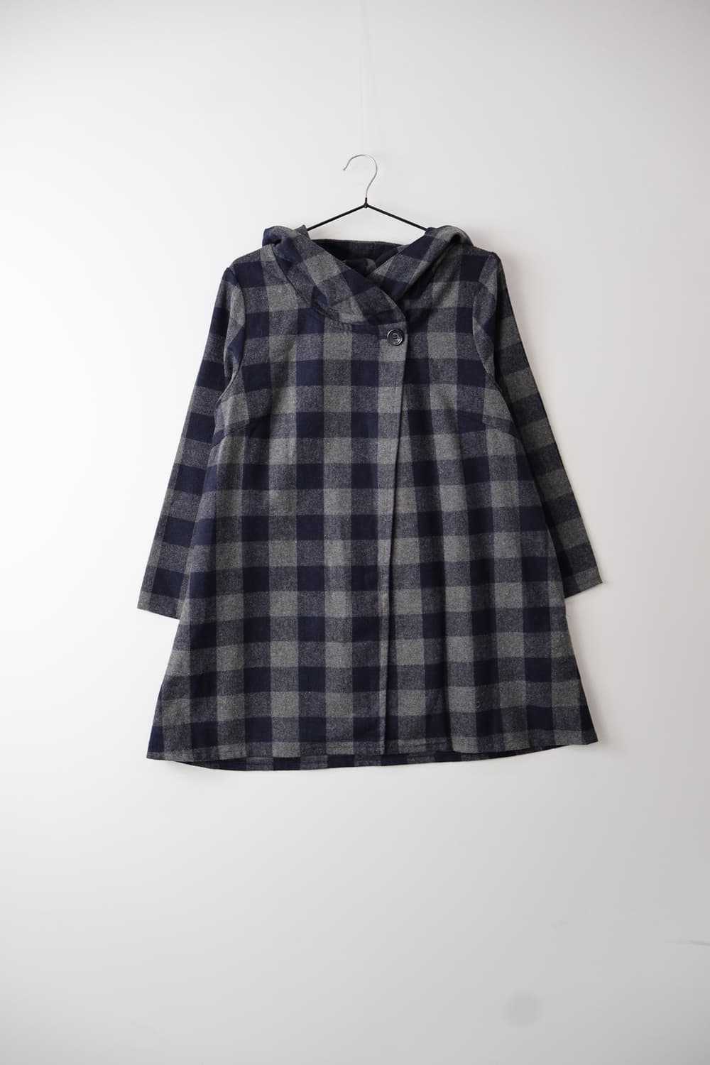 Jpn Plaid A-Line Button Coat 상품이미지4