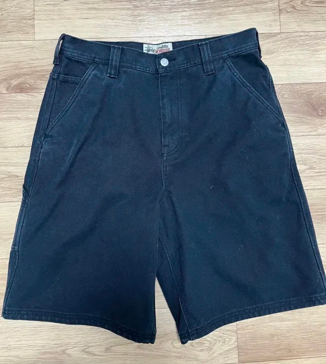 스투시 워시드 캔버스 워크 쇼츠 블랙 30 상품이미지1